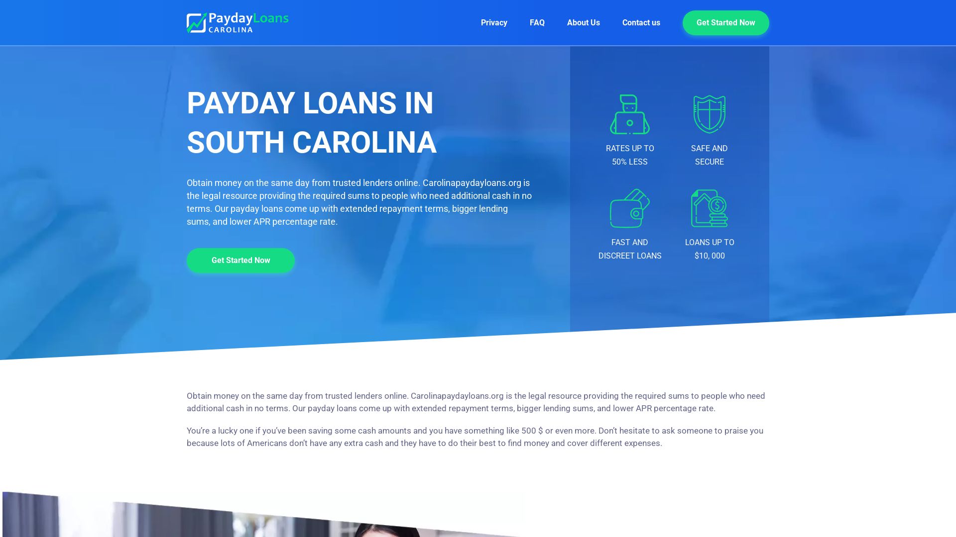 Statut du site web paydayloansnc.org is ONLINE
