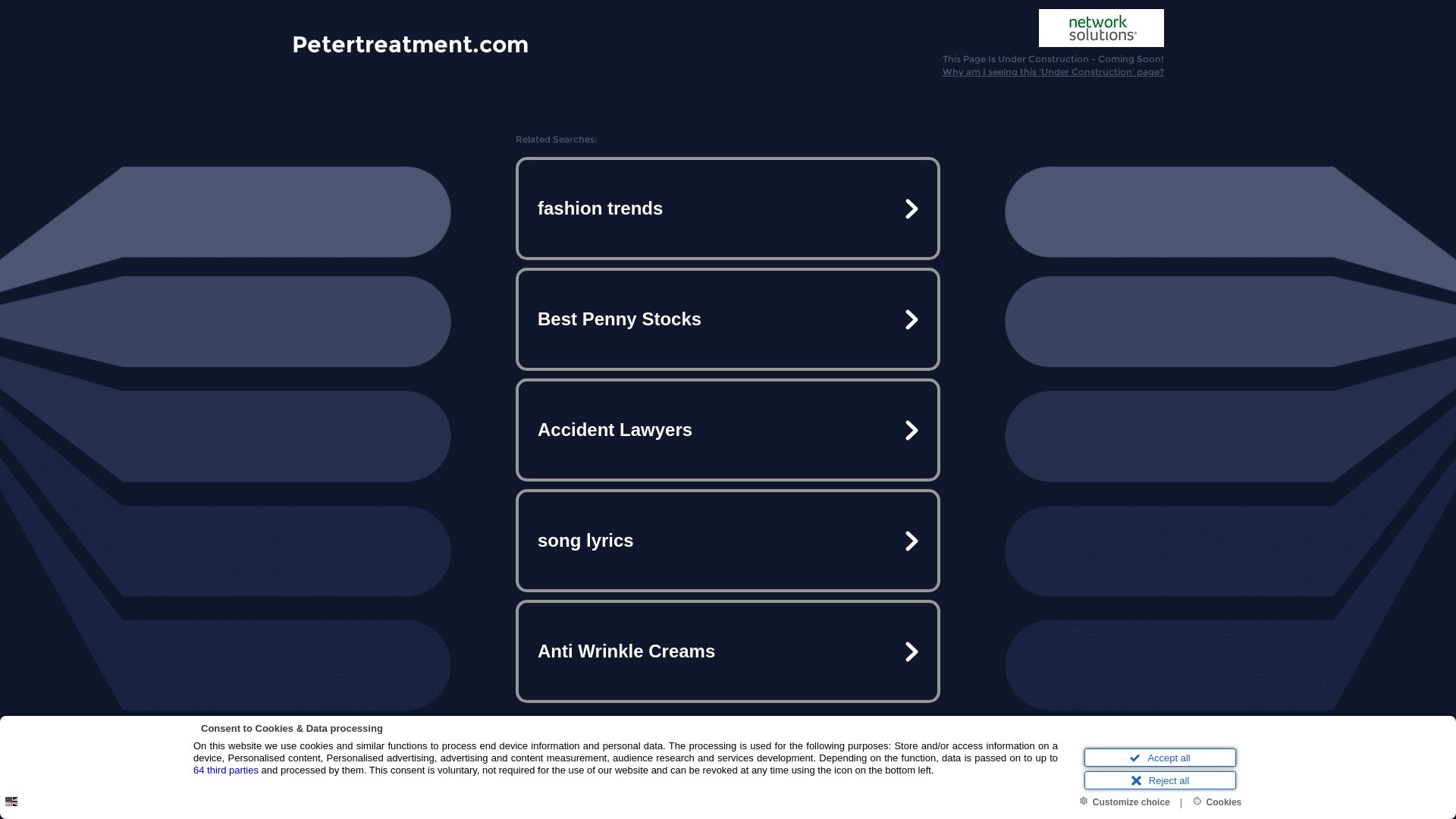 État du site web petertreatment.com est   EN LIGNE