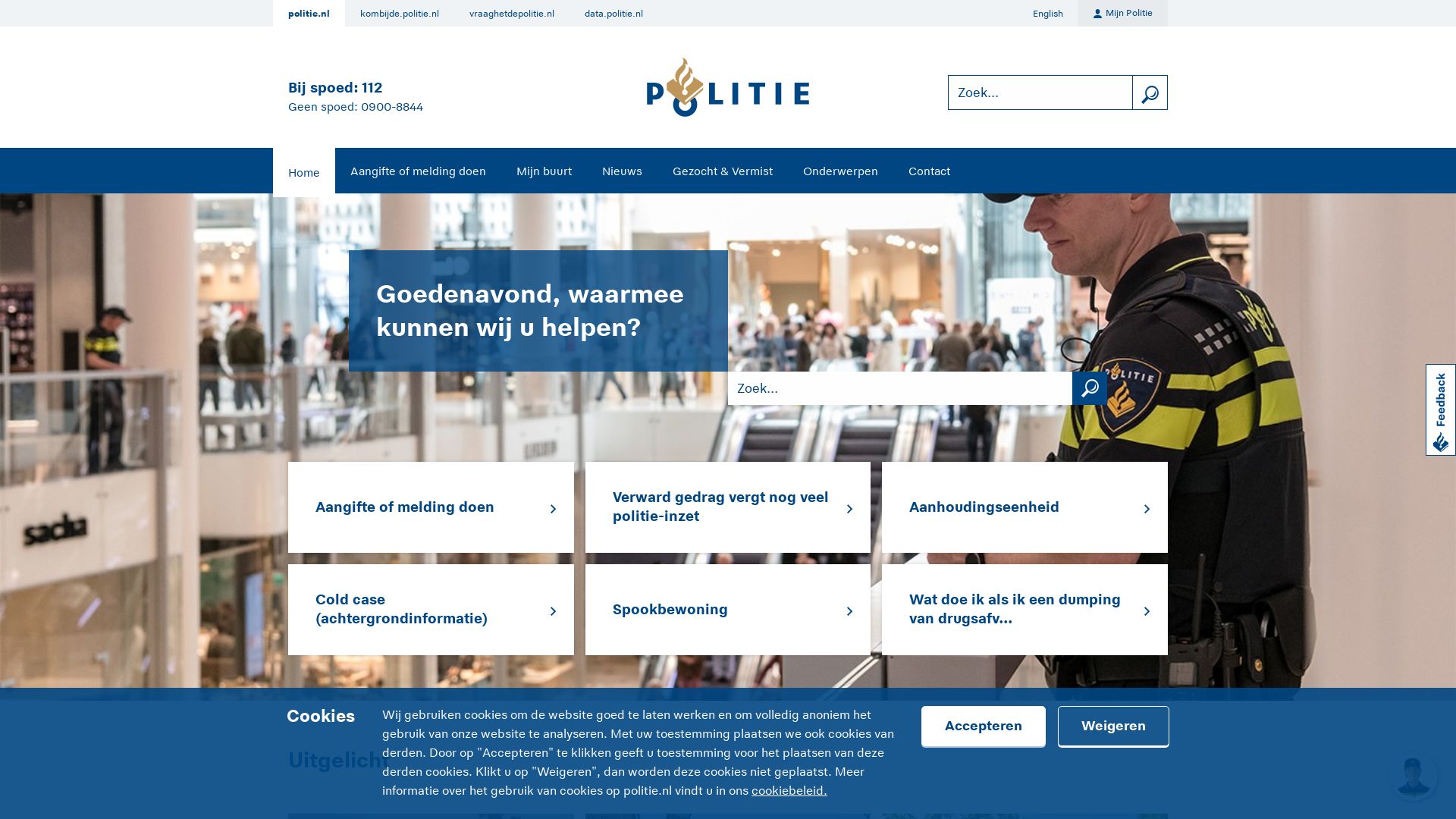 État du site web politie.nl est   EN LIGNE