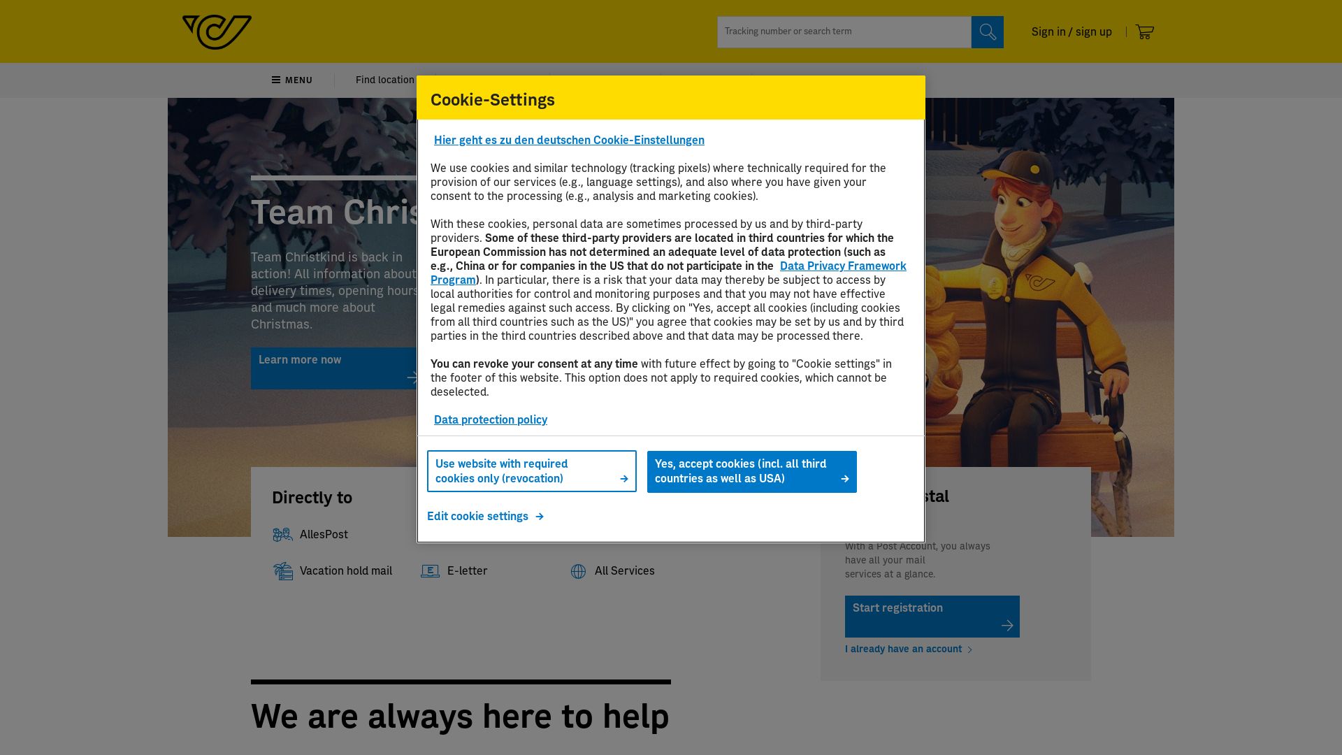 État du site web post.at est   EN LIGNE