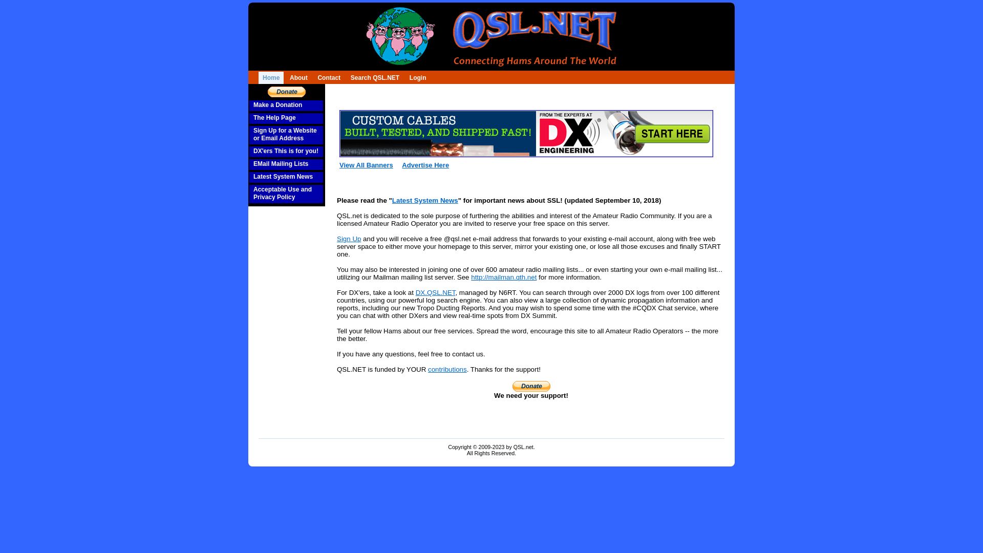 État du site web qsl.net est   EN LIGNE