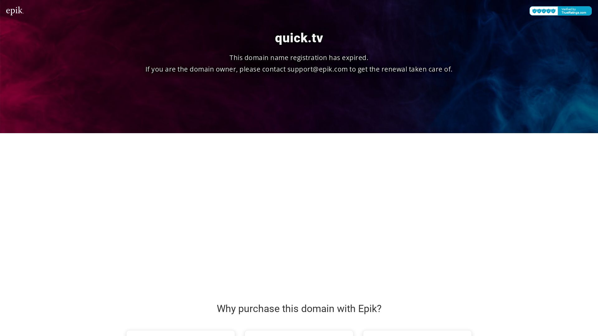 État du site web quick.tv est   EN LIGNE