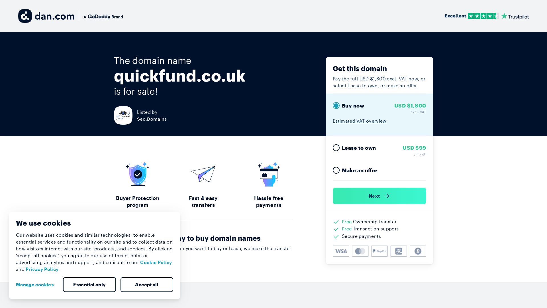 État du site web quickfund.co.uk est   EN LIGNE