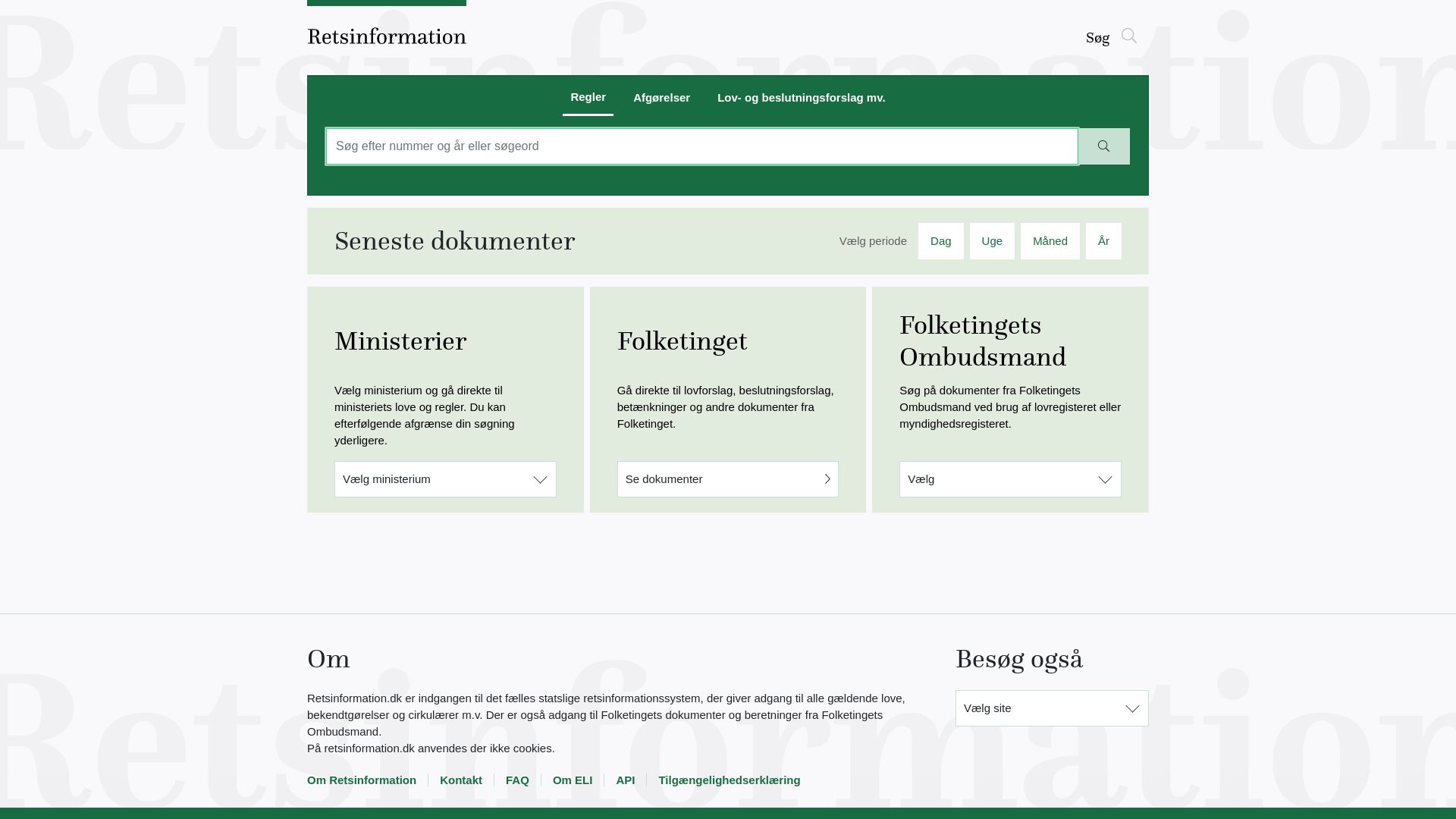 État du site web retsinformation.dk est   EN LIGNE