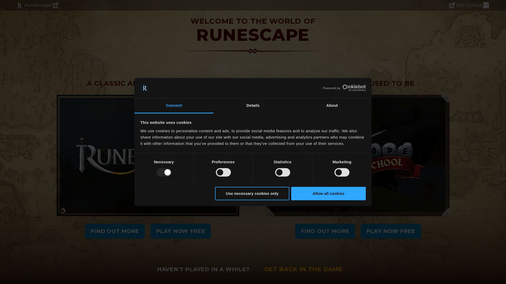 État du site web runescape.com est   EN LIGNE