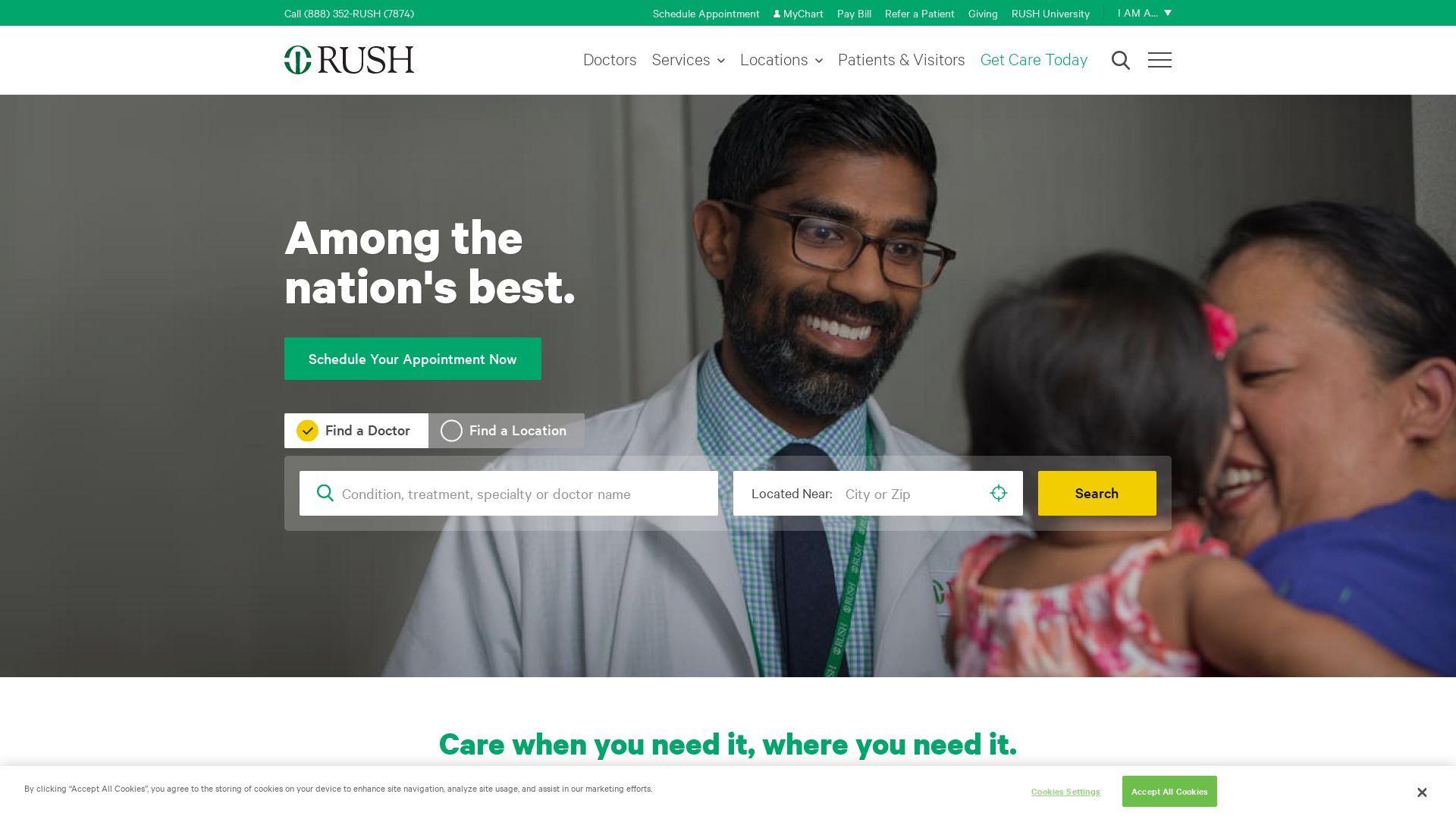 État du site web rush.edu est   EN LIGNE