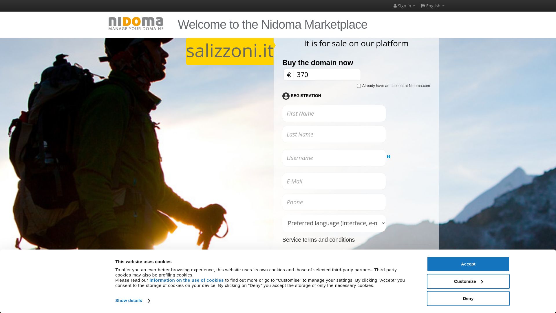 État du site web salizzoni.it est   EN LIGNE
