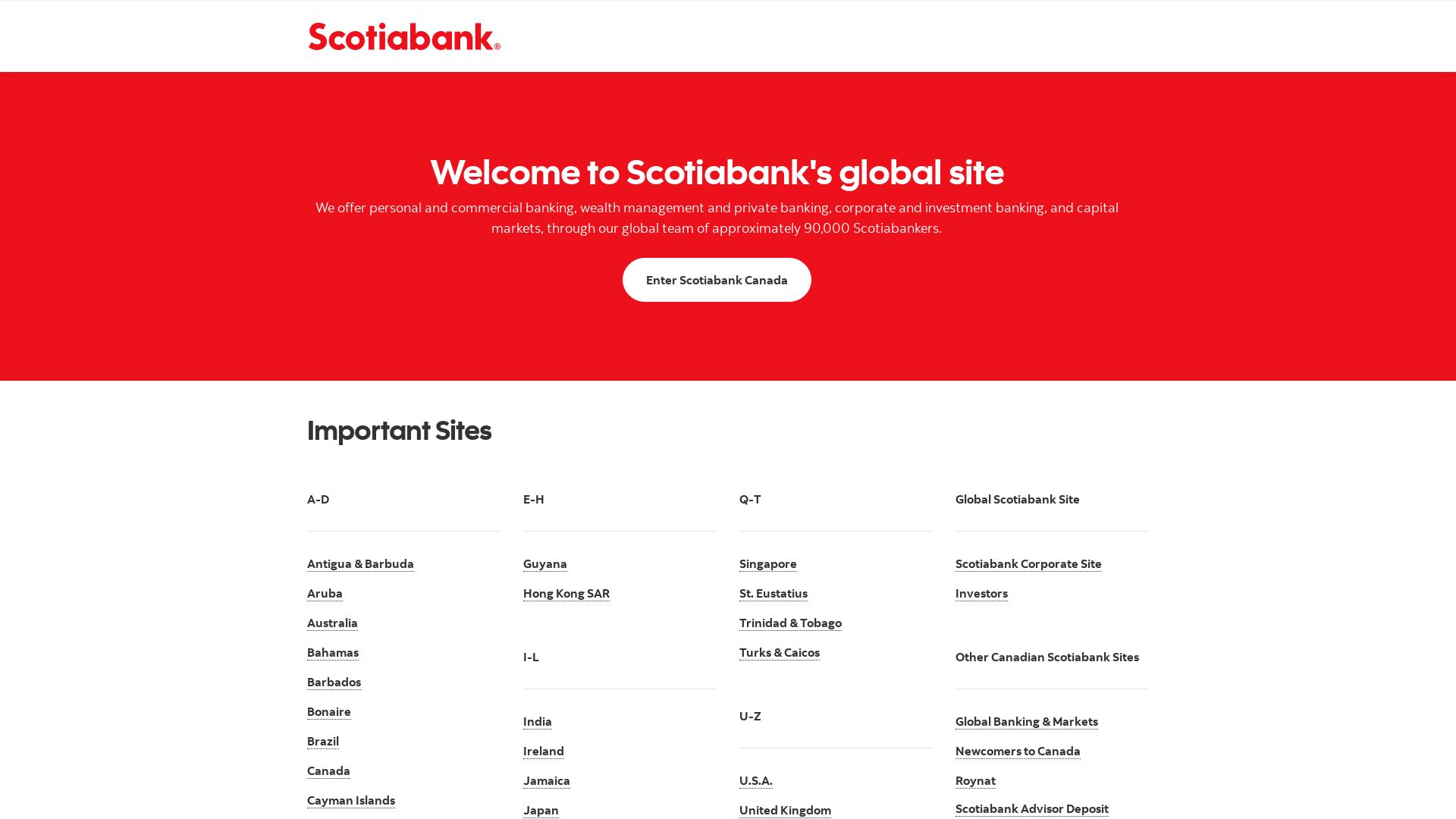 État du site web scotiabank.com est   EN LIGNE