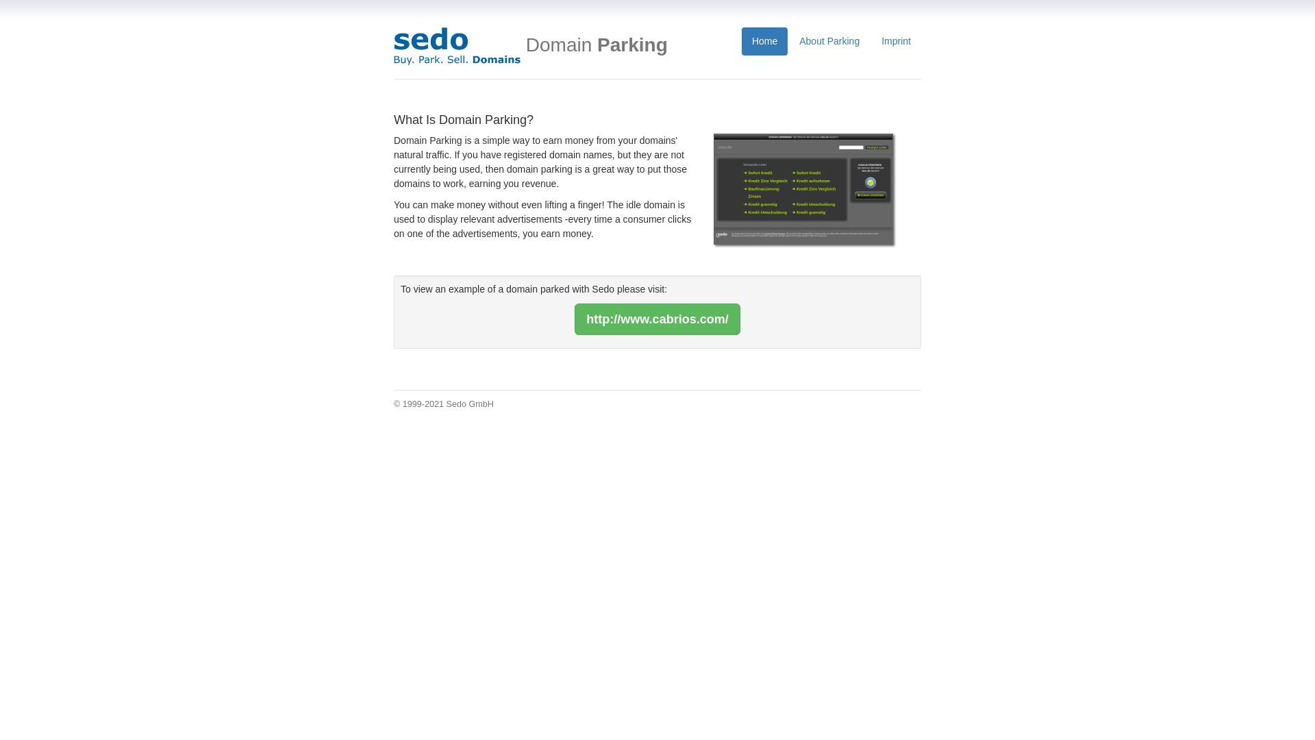 État du site web sedoparking.com est   EN LIGNE