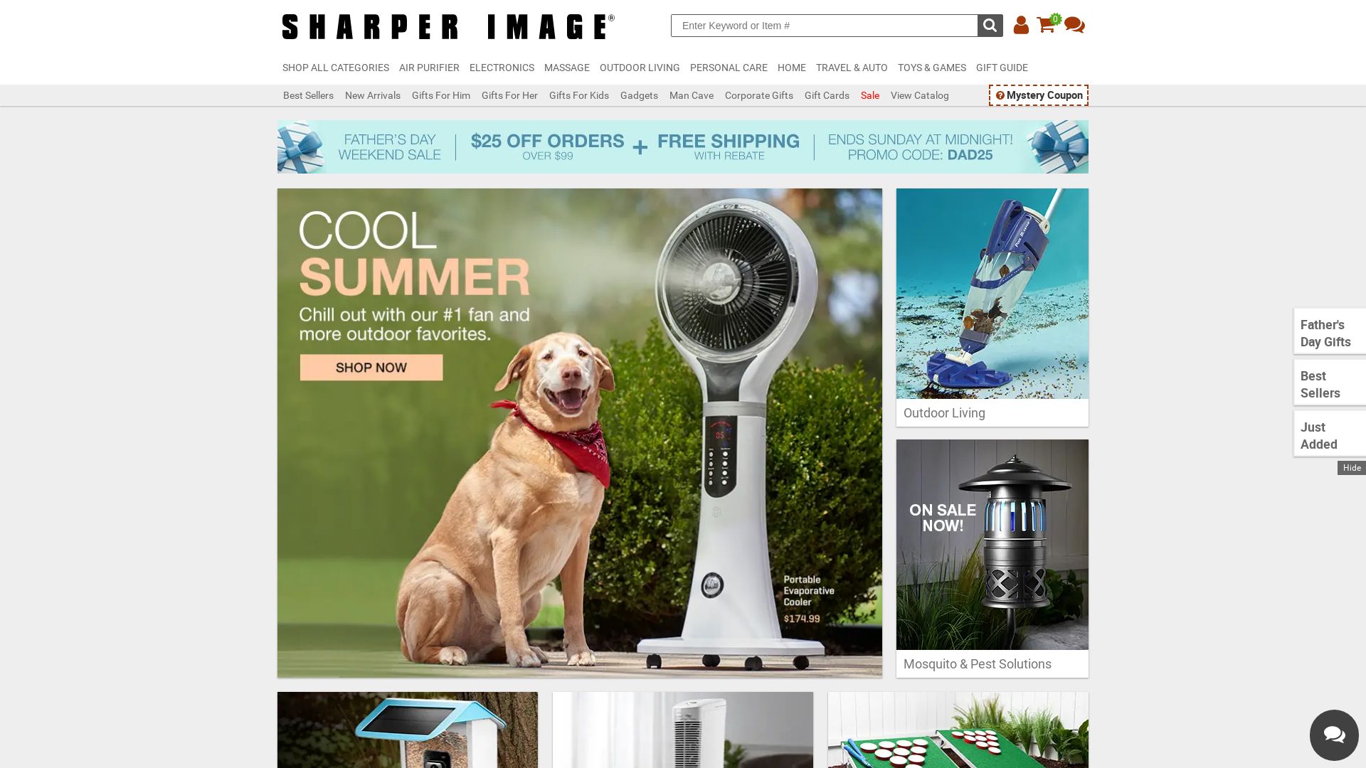 État du site web sharperimage.com est   EN LIGNE