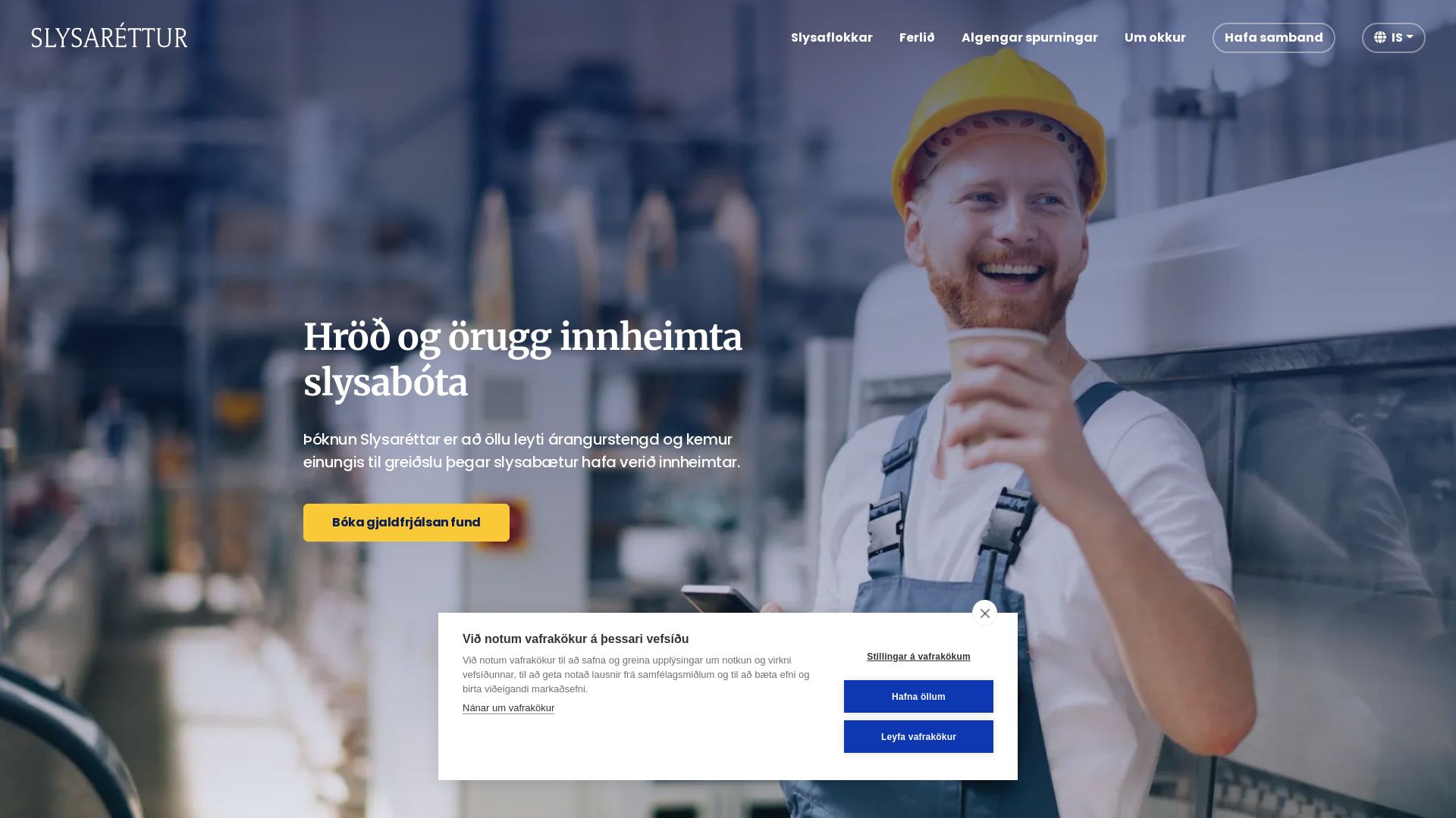 État du site web slysarettur.is est   EN LIGNE
