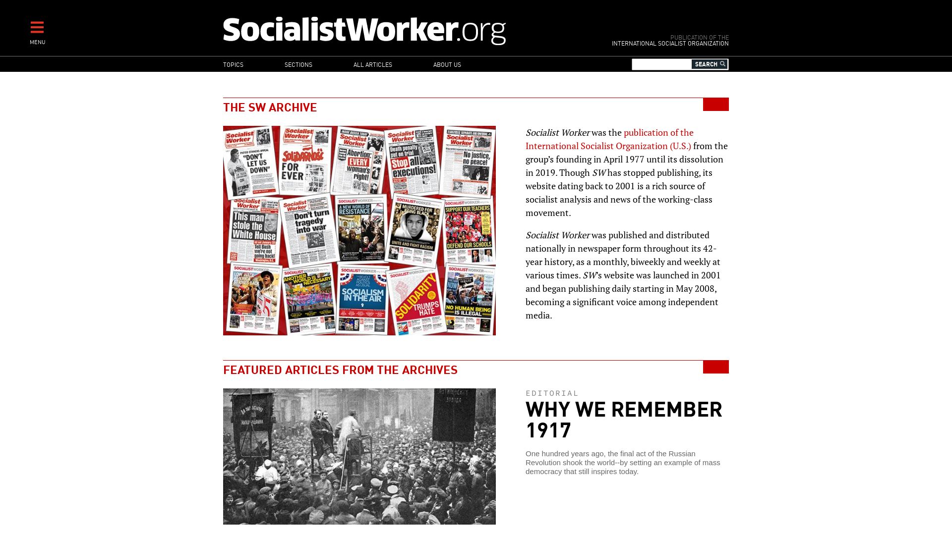 État du site web socialistworker.org est   EN LIGNE