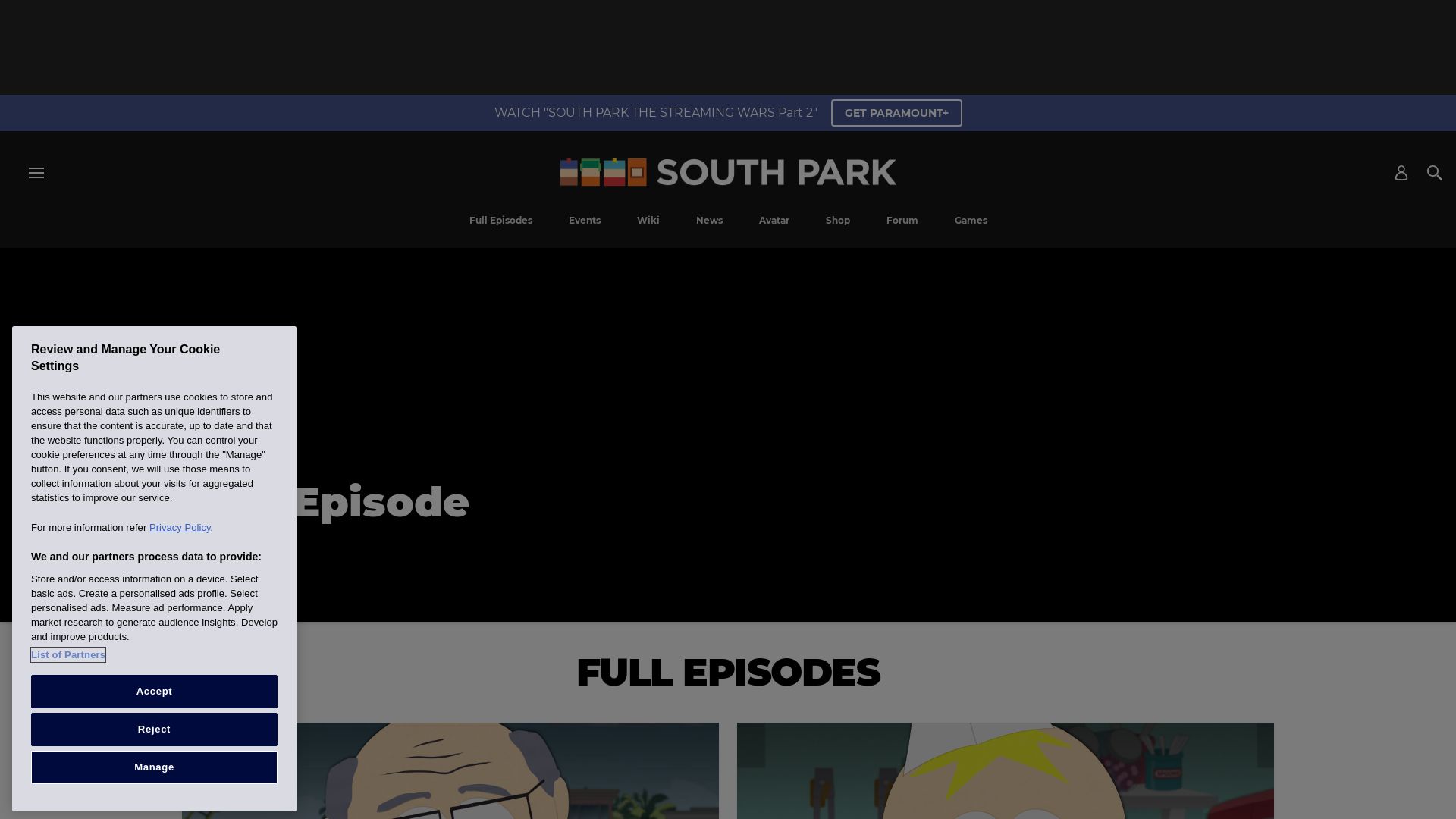 État du site web southparkstudios.com est   EN LIGNE