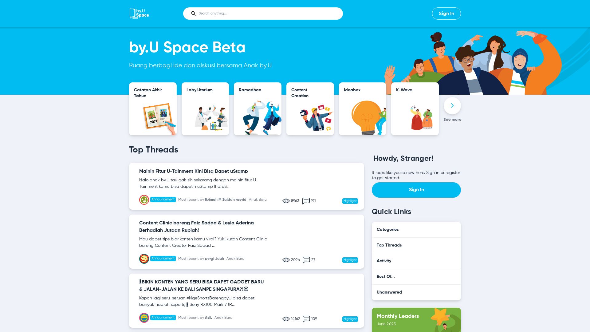 État du site web space.byu.id est   EN LIGNE