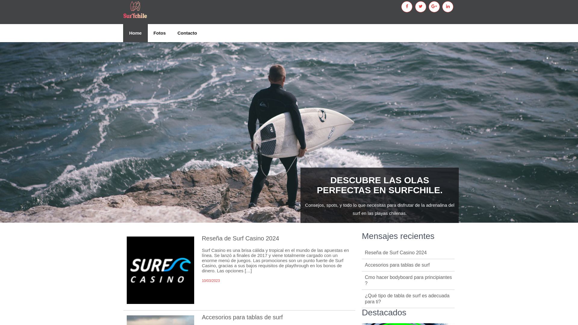 État du site web surfchile.cl est   EN LIGNE