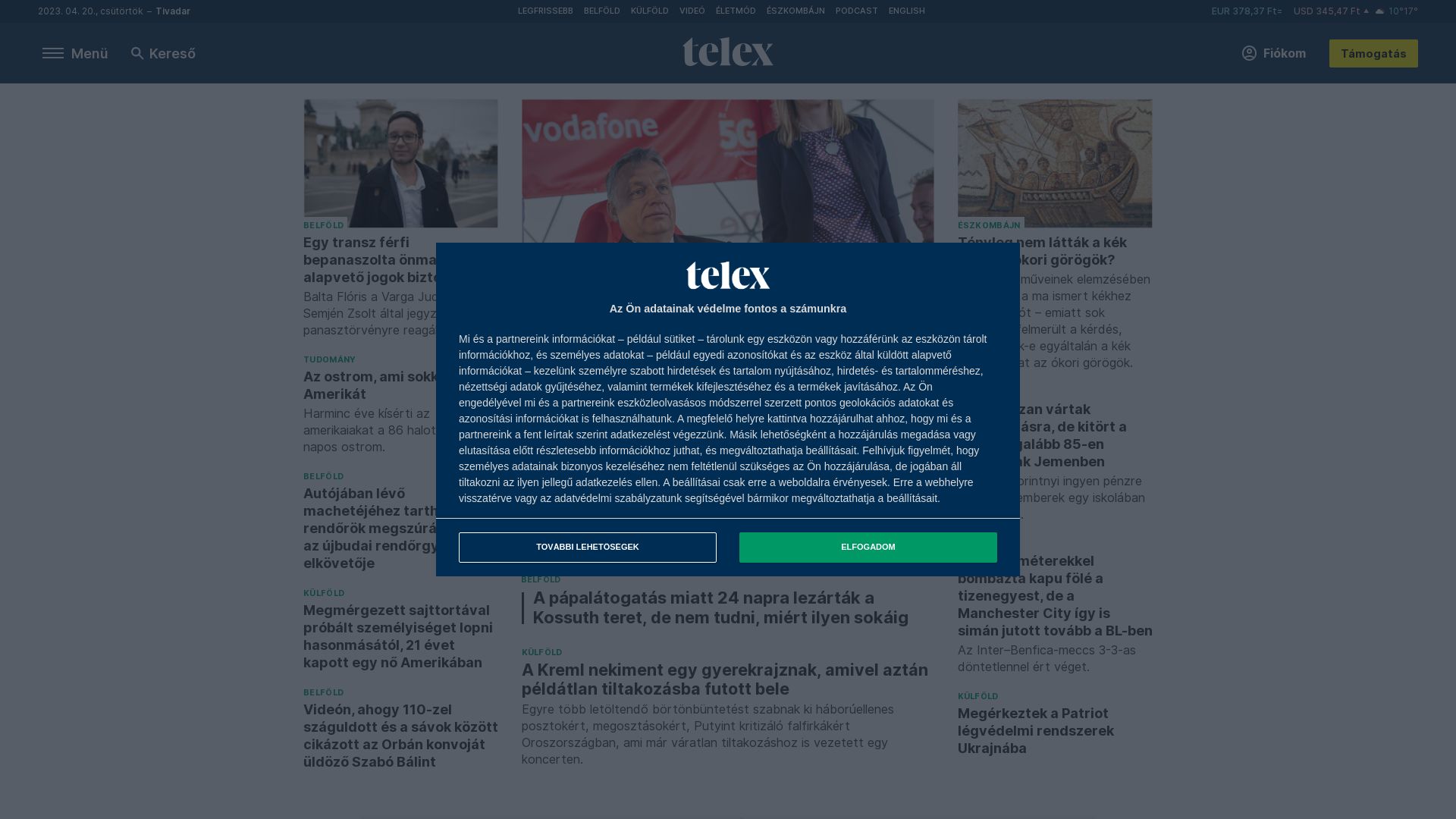 État du site web telex.hu est   EN LIGNE