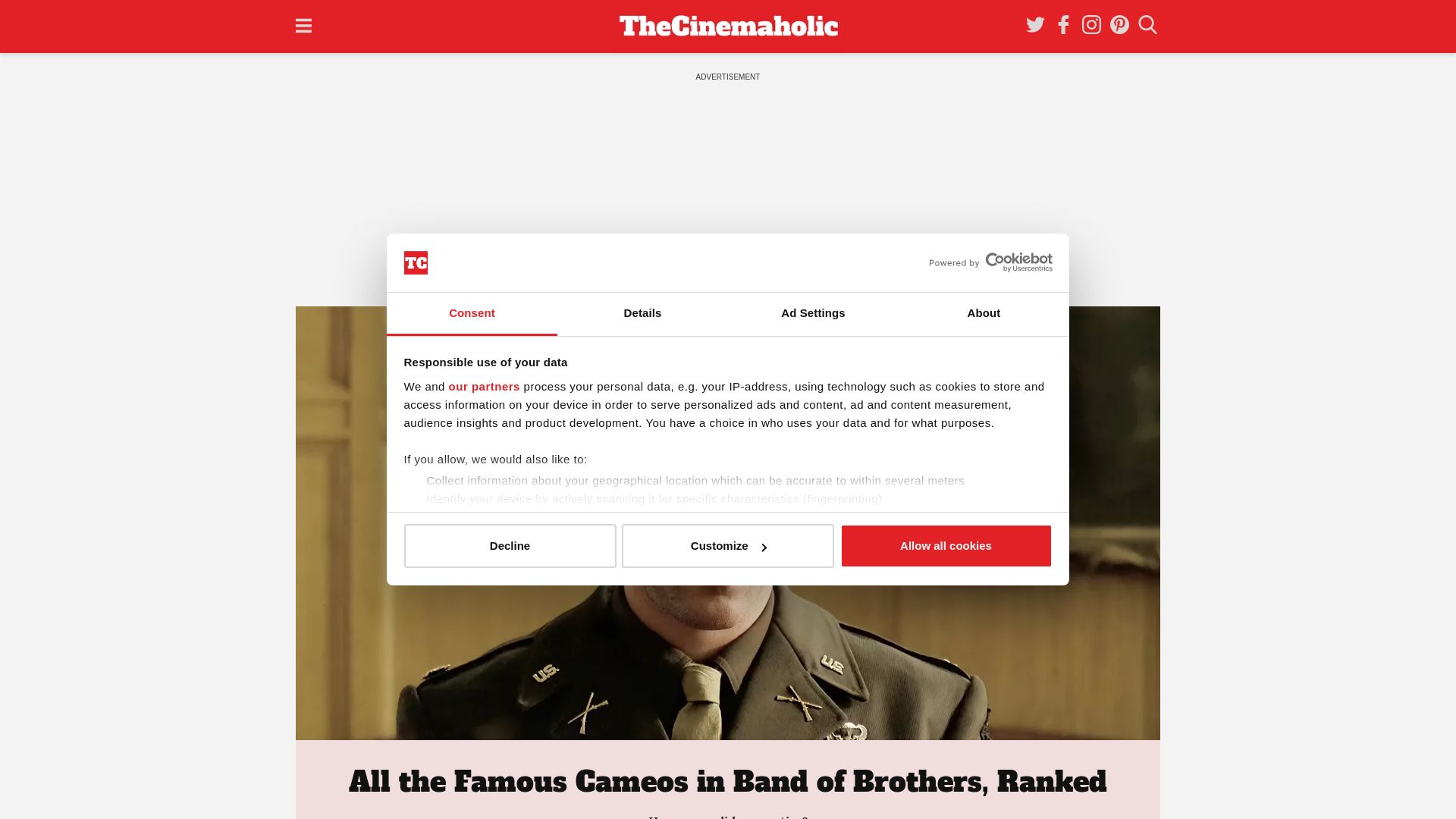 État du site web thecinemaholic.com est   EN LIGNE
