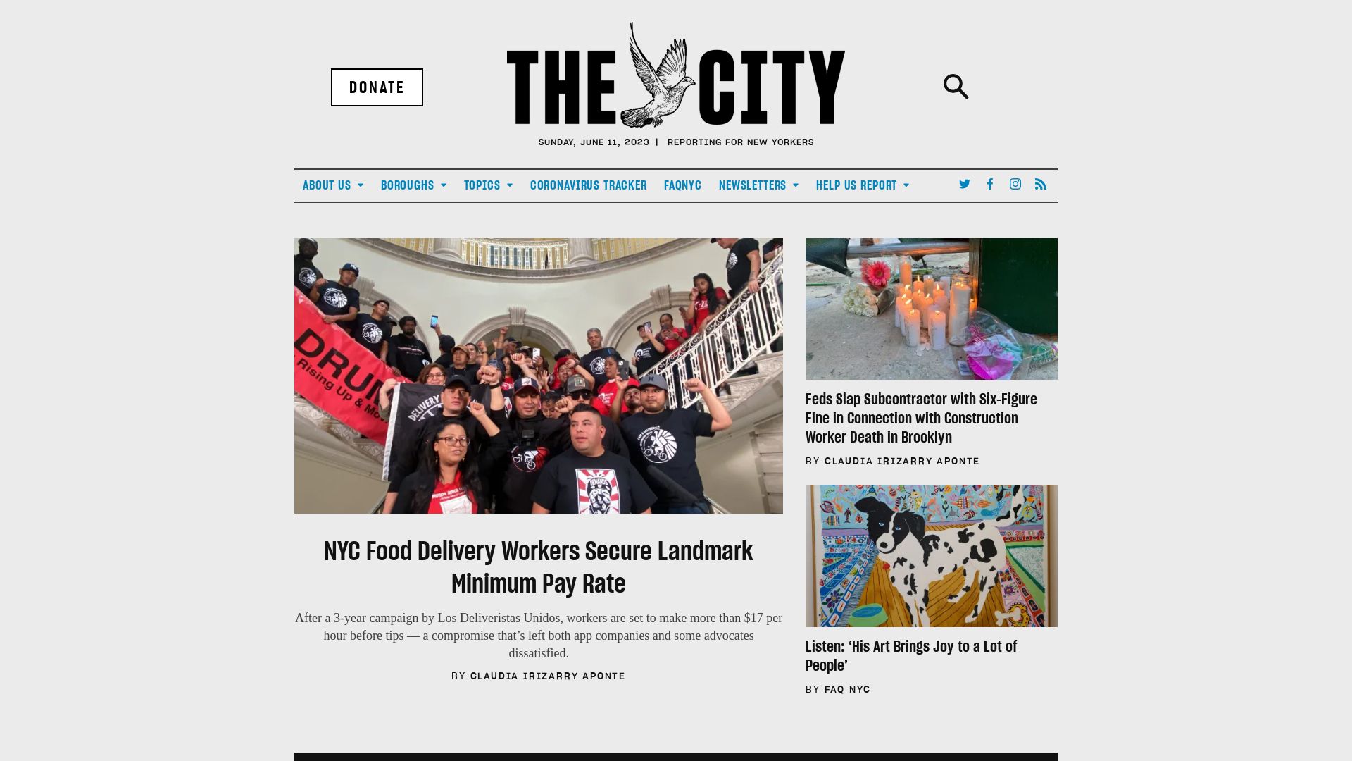 État du site web thecity.nyc est   EN LIGNE