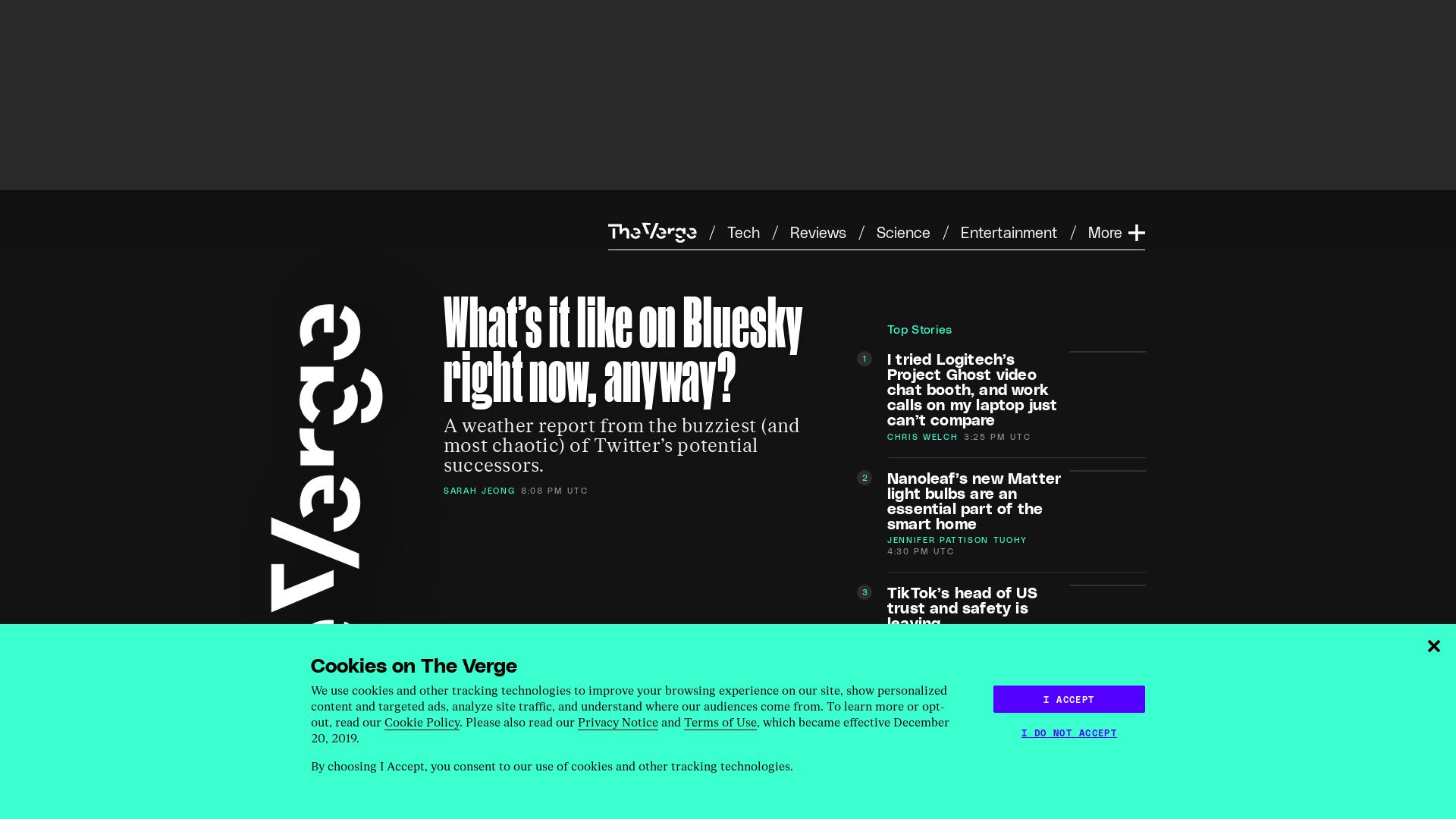 État du site web theverge.com est   EN LIGNE