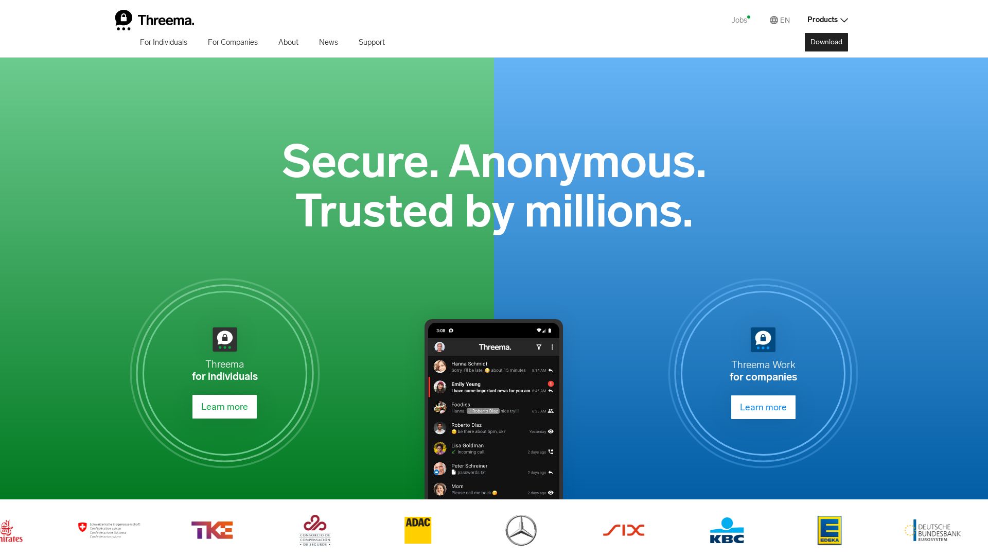 État du site web threema.ch est   EN LIGNE