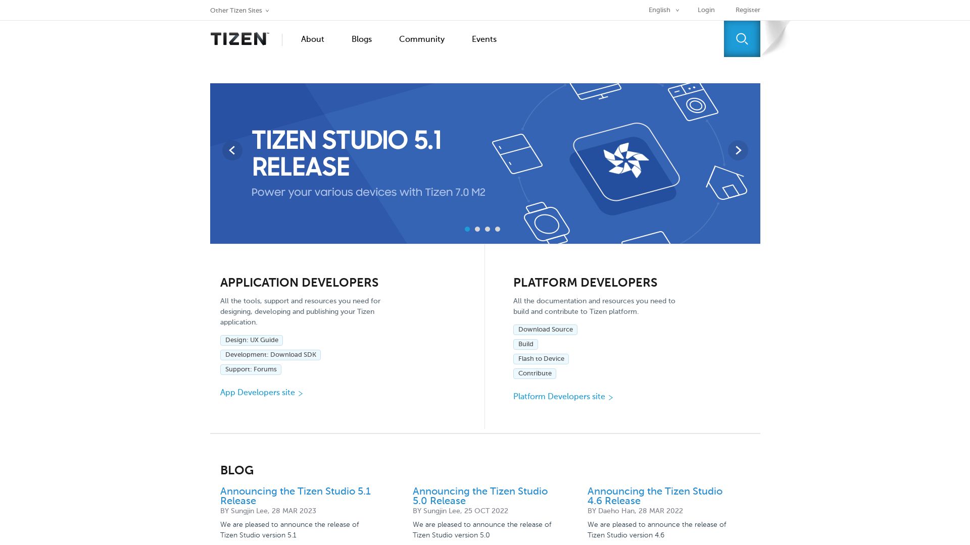 État du site web tizen.org est   EN LIGNE