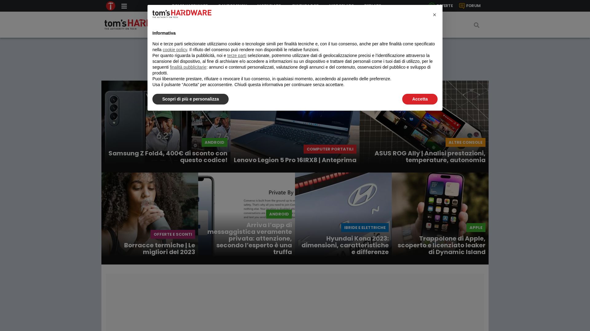 État du site web tomshw.it est   EN LIGNE