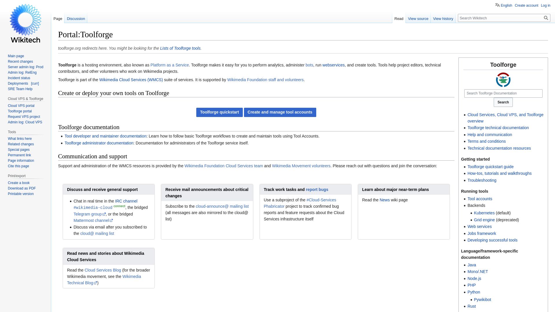 État du site web toolforge.org est   EN LIGNE