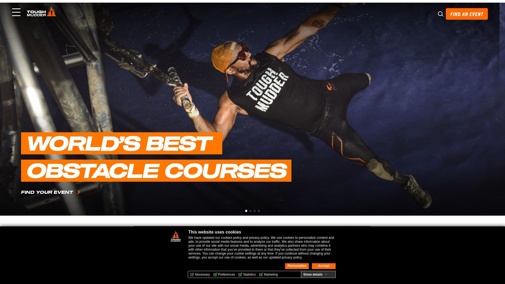 État du site web toughmudder.com est   EN LIGNE