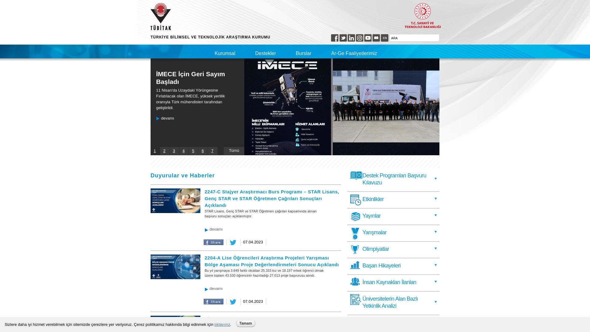 État du site web tubitak.gov.tr est   EN LIGNE