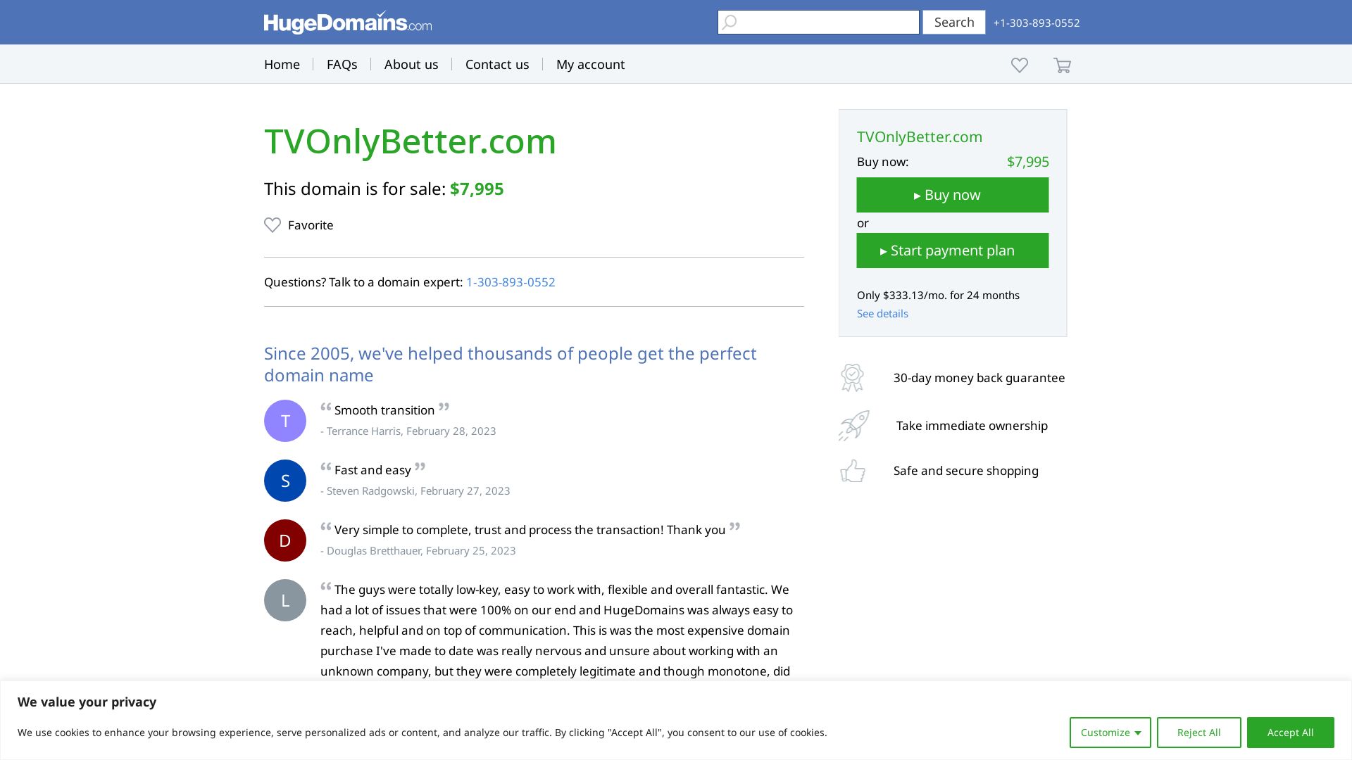 État du site web tvonlybetter.com est   EN LIGNE