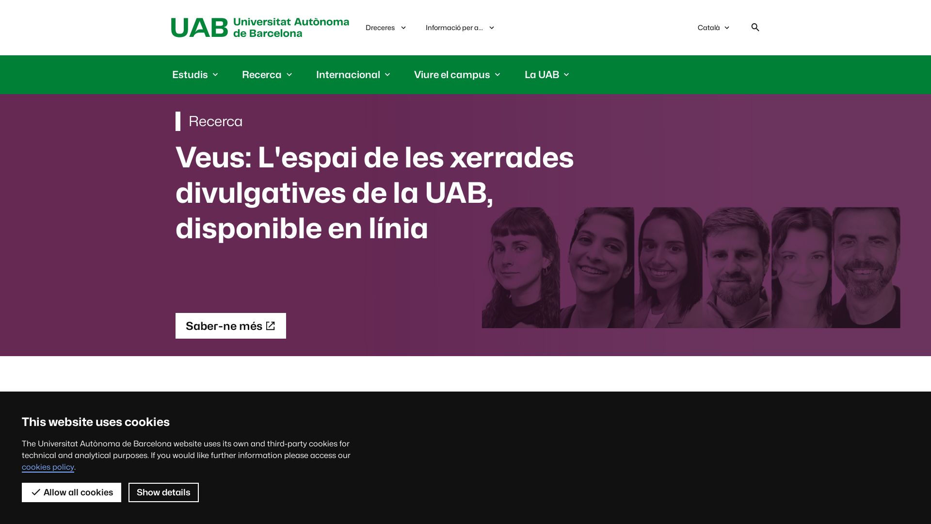 État du site web uab.cat est   EN LIGNE