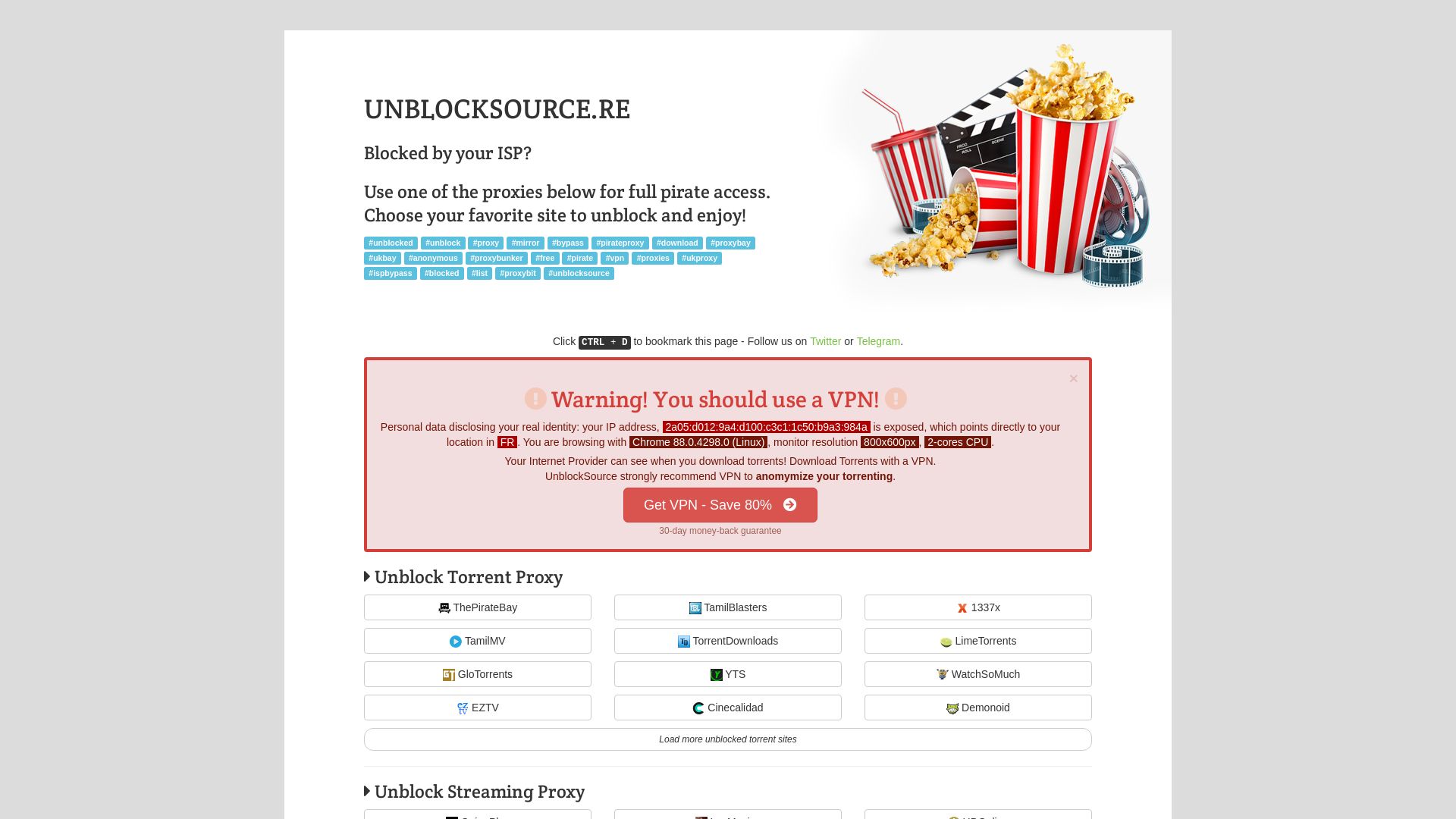 État du site web unblocksource.top est   EN LIGNE