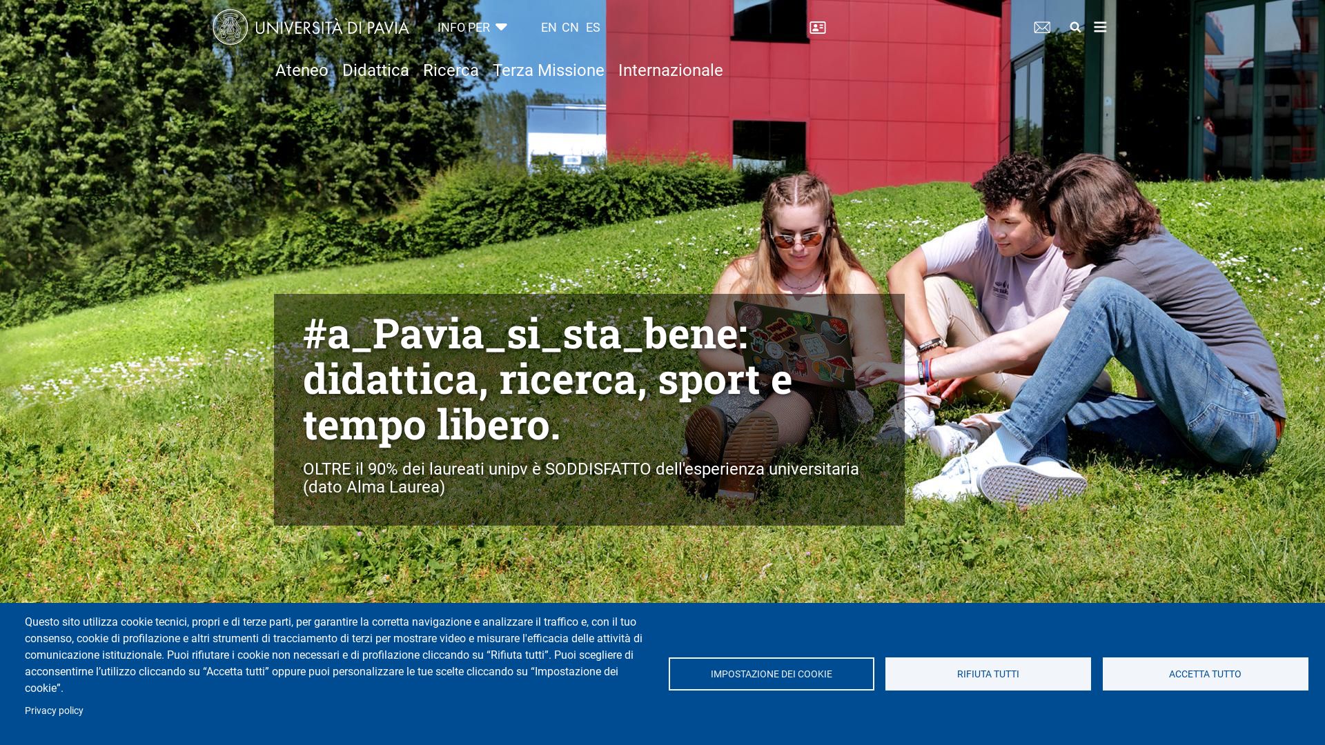 État du site web unipv.it est   EN LIGNE