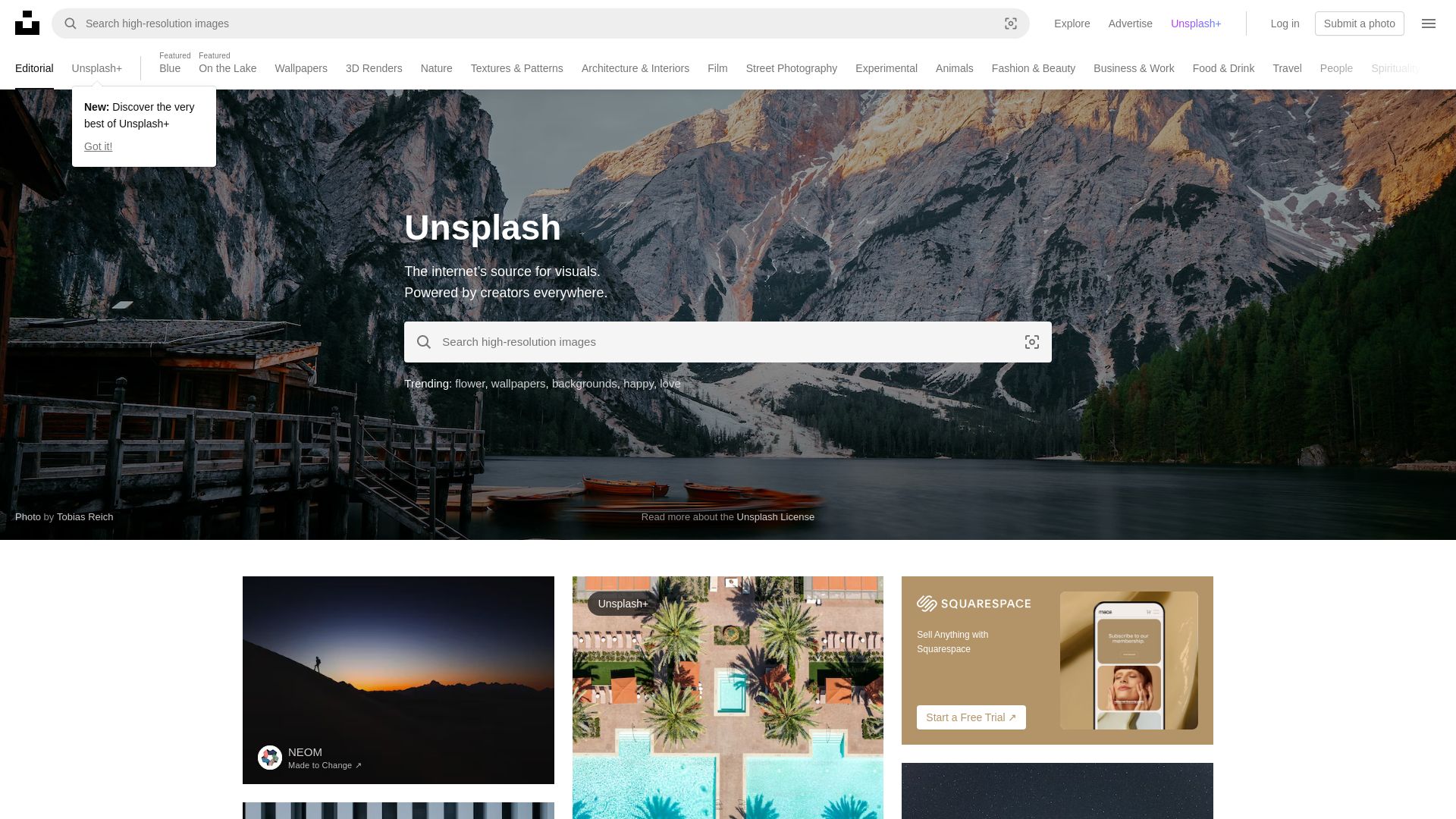 État du site web unsplash.com est   EN LIGNE