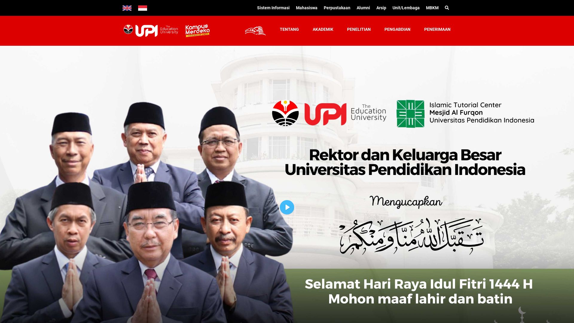 État du site web upi.edu est   EN LIGNE