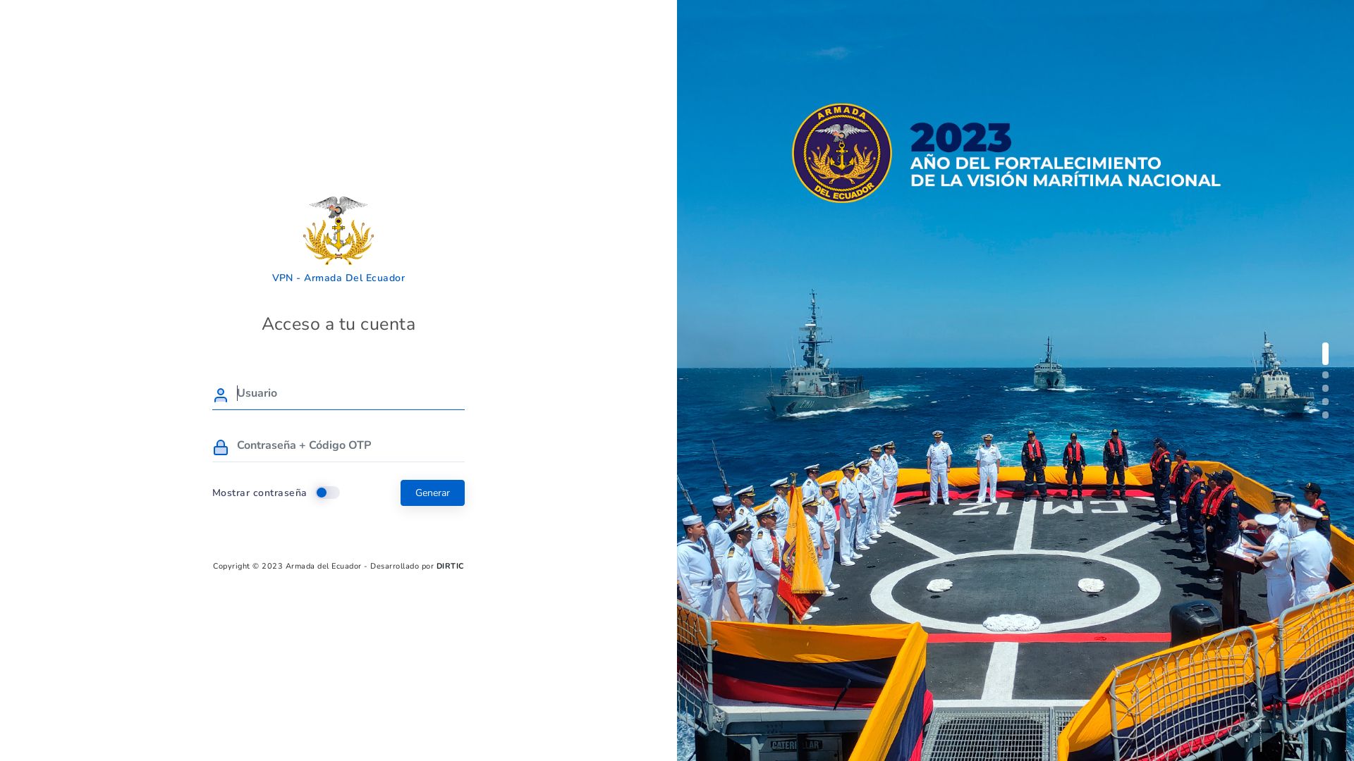 État du site web vpn.armada.mil.ec est   EN LIGNE