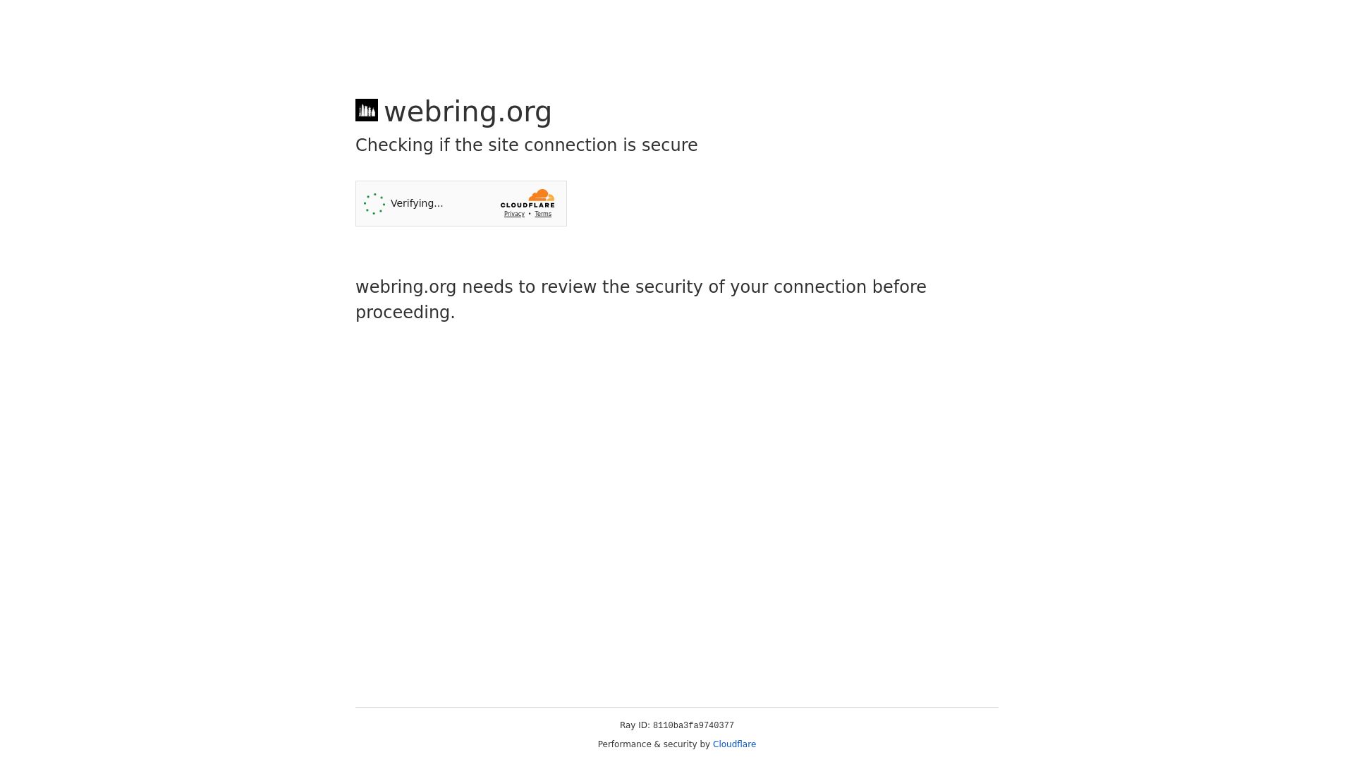 État du site web webring.org est   EN LIGNE