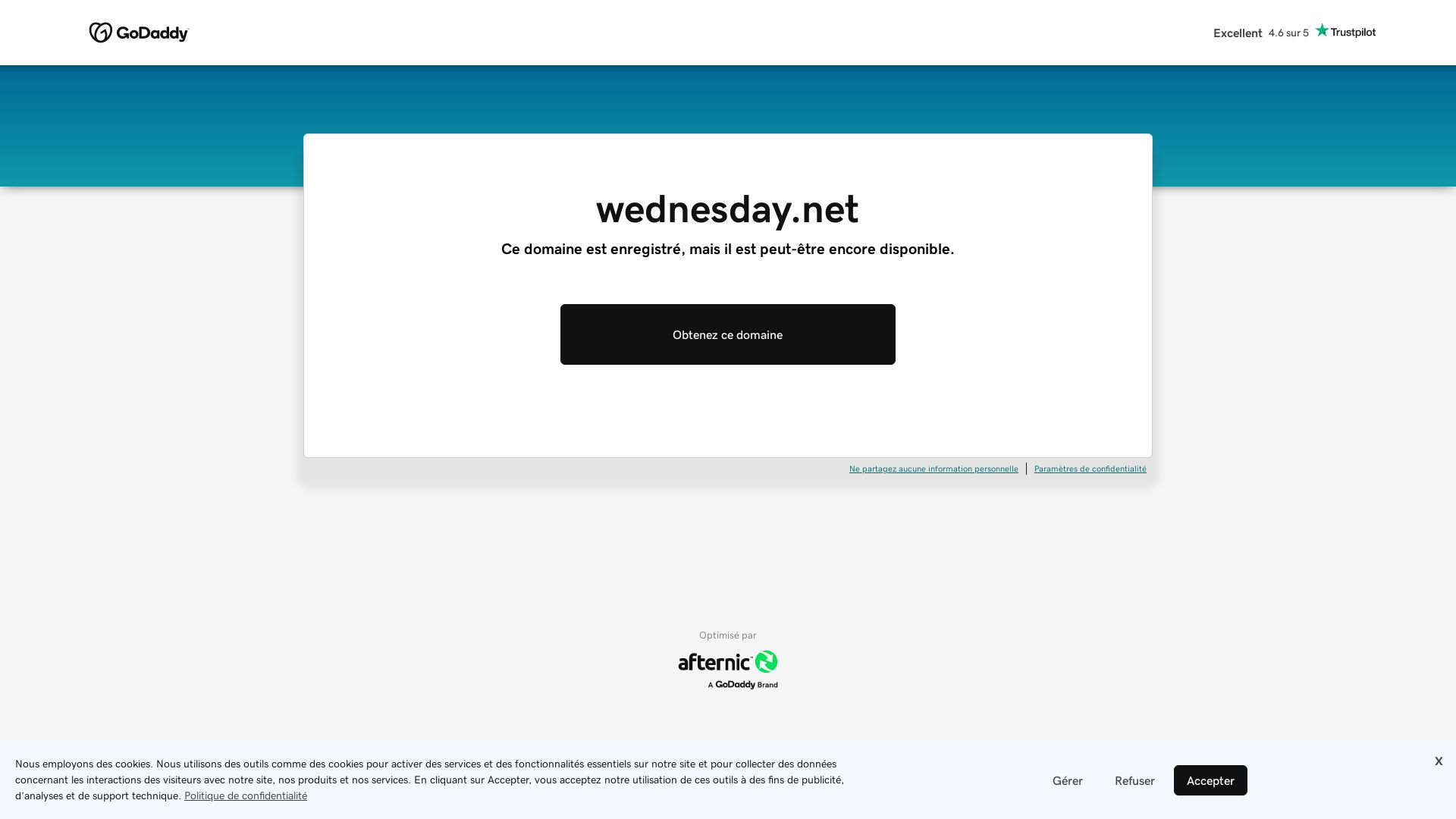 État du site web wednesday.net est   EN LIGNE