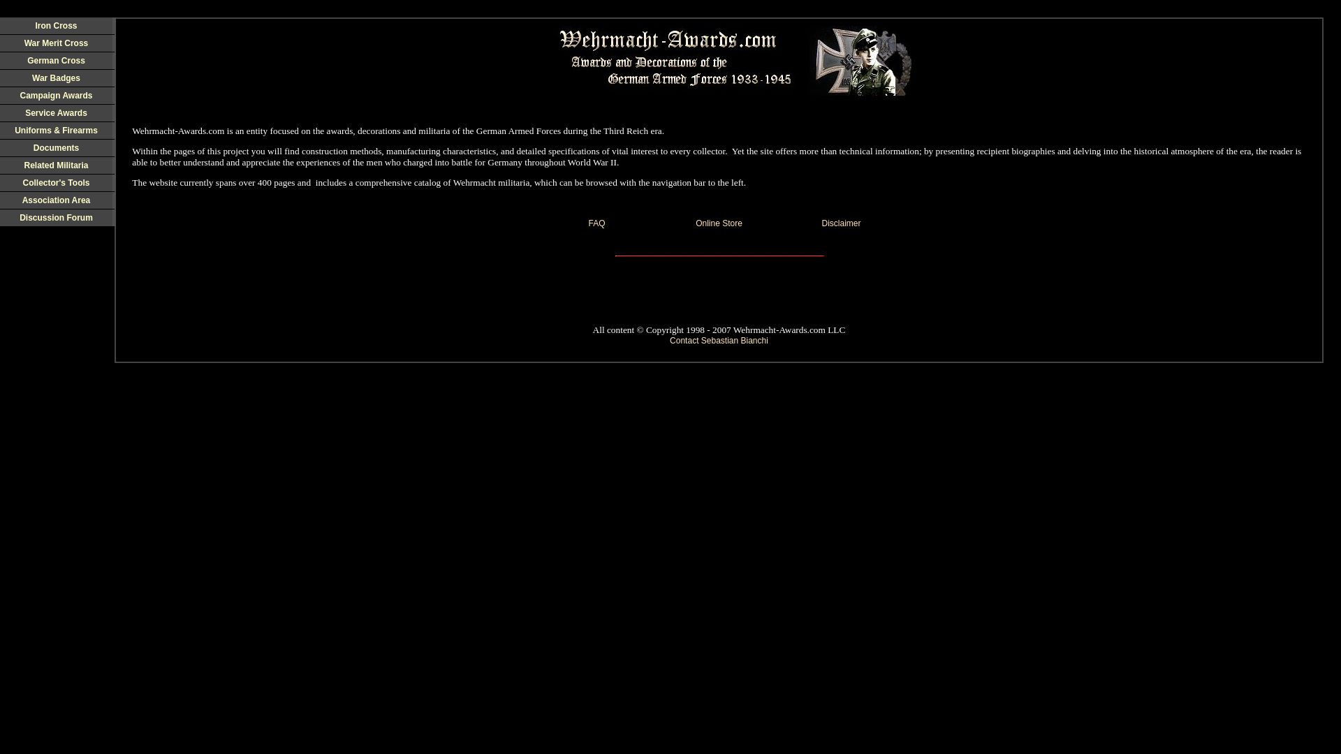 État du site web wehrmacht-awards.com est   EN LIGNE