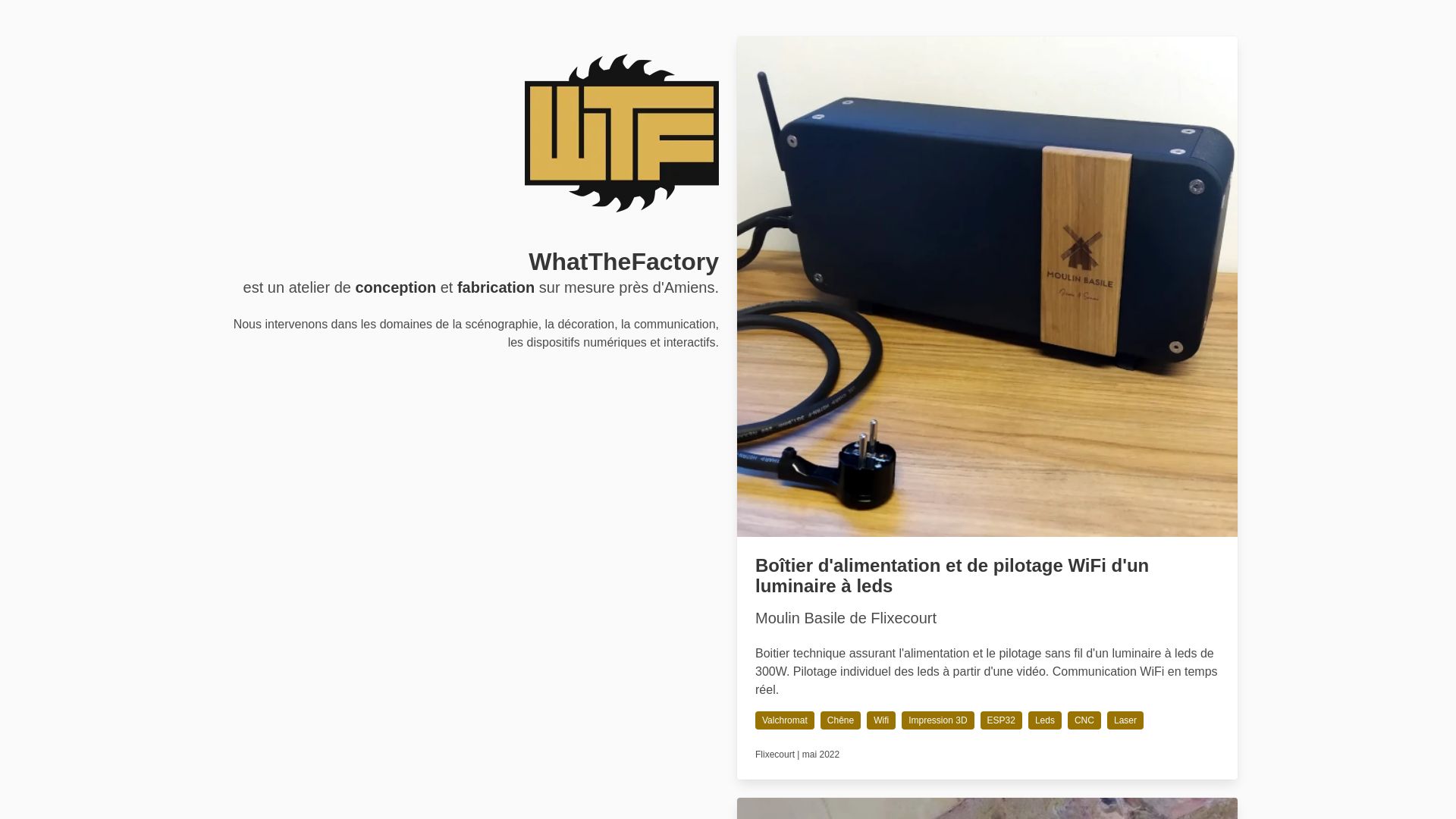 État du site web whatthefactory.fr est   EN LIGNE