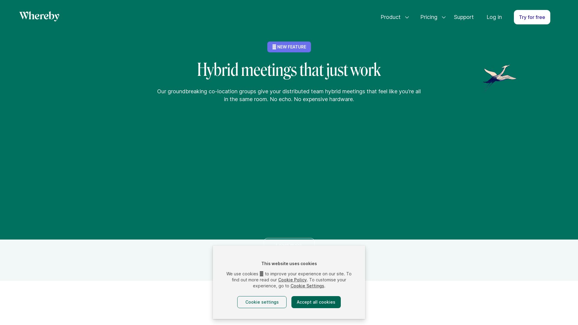État du site web whereby.com est   EN LIGNE