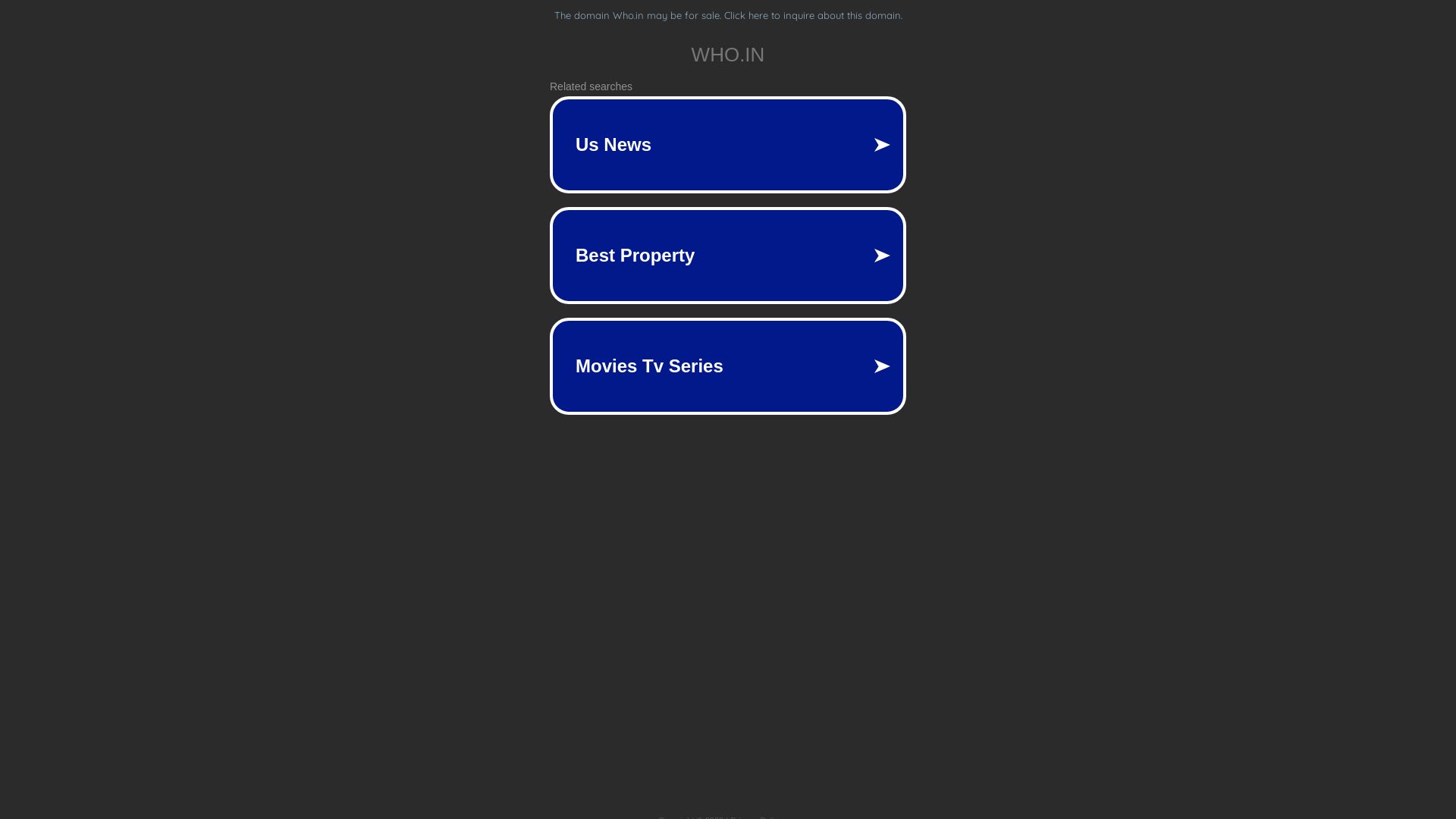 État du site web who.in est   EN LIGNE