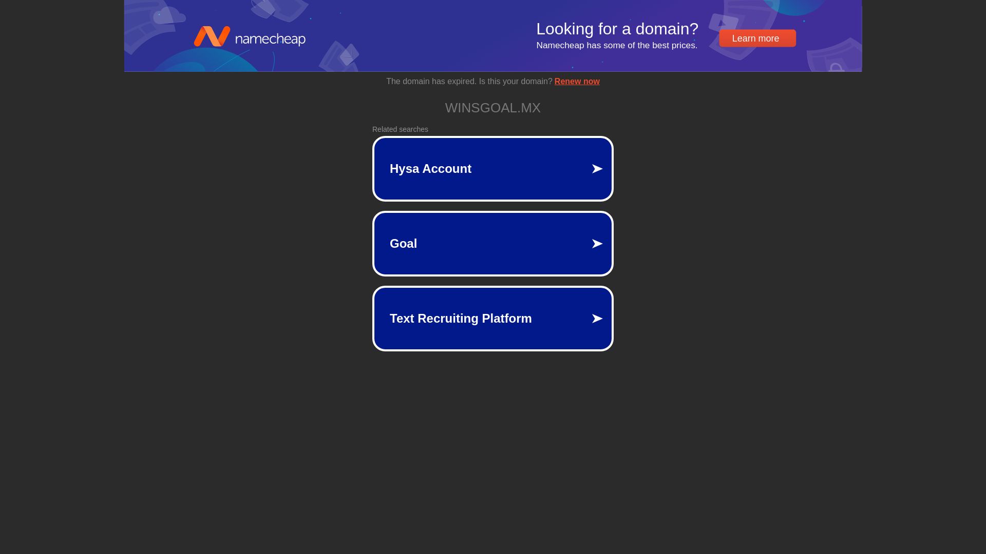 État du site web winsgoal.mx est   EN LIGNE