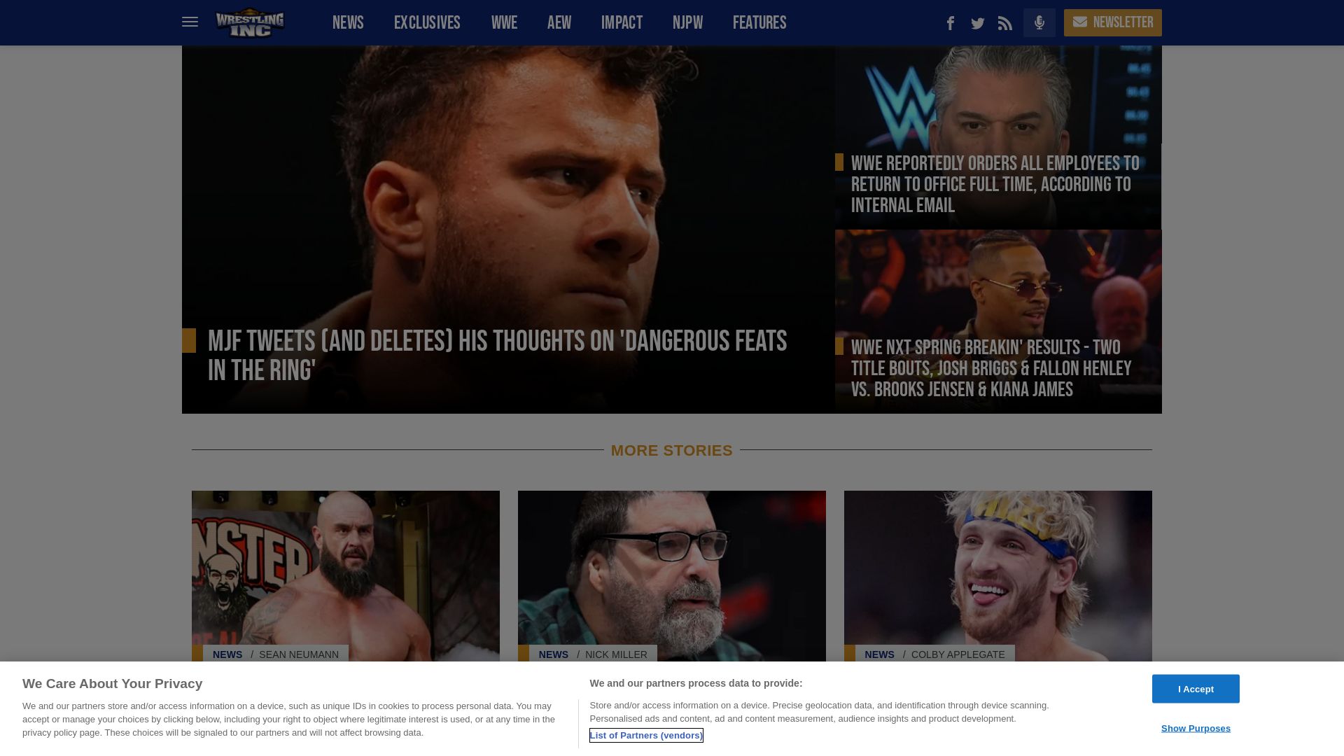 État du site web wrestlinginc.com est   EN LIGNE