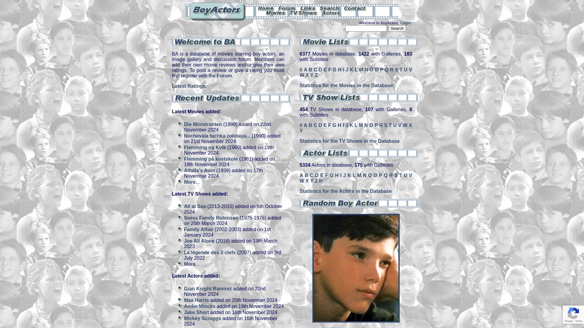 État du site web www.boyactors.org.uk est   EN LIGNE