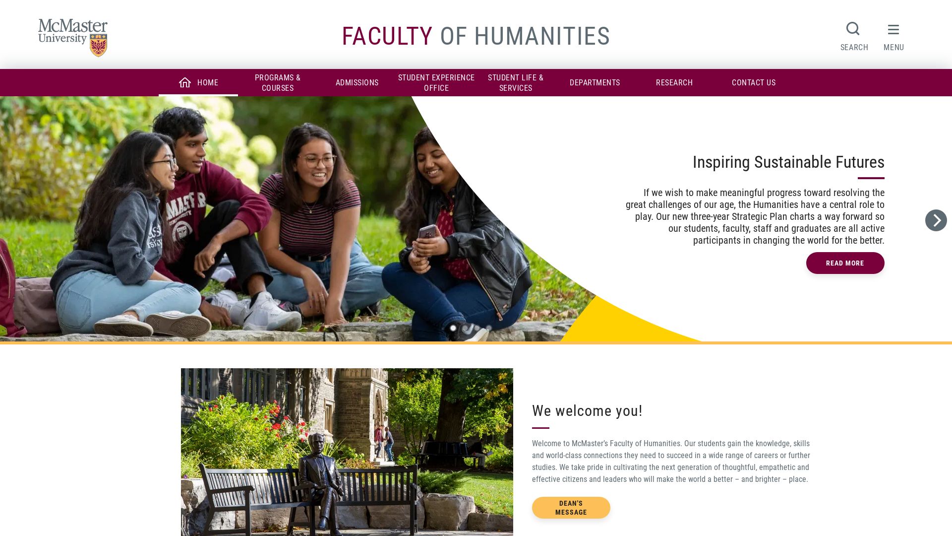 État du site web www.humanities.mcmaster.ca est   EN LIGNE