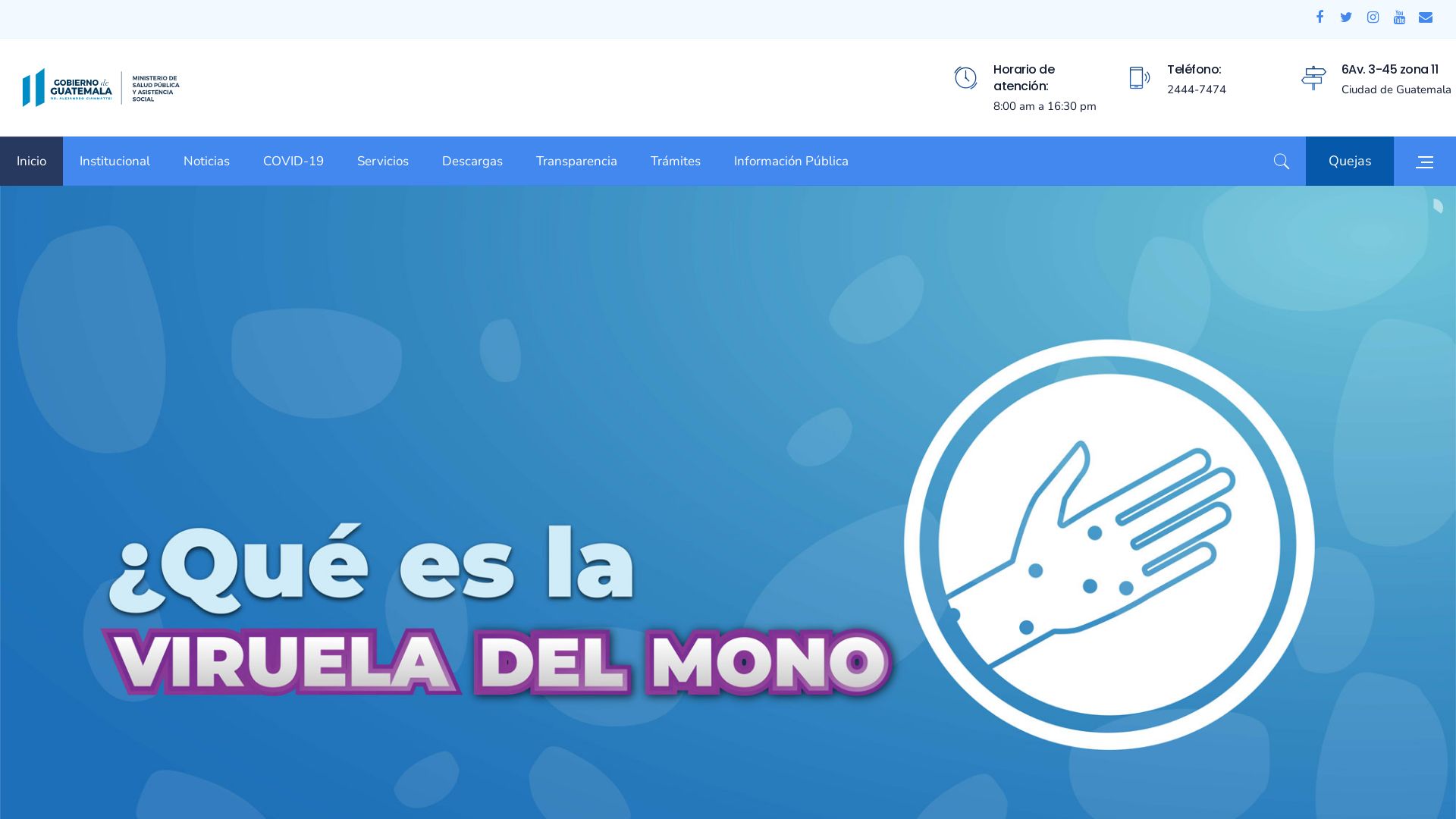 État du site web www.mspas.gob.gt est   EN LIGNE