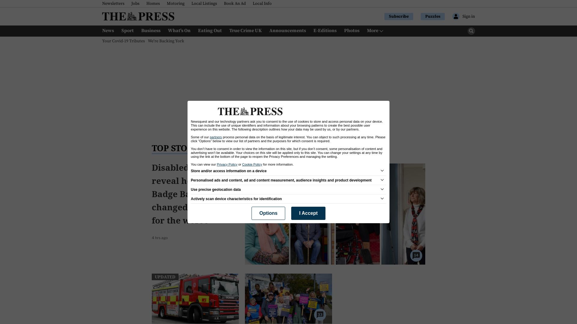 État du site web yorkpress.co.uk est   EN LIGNE