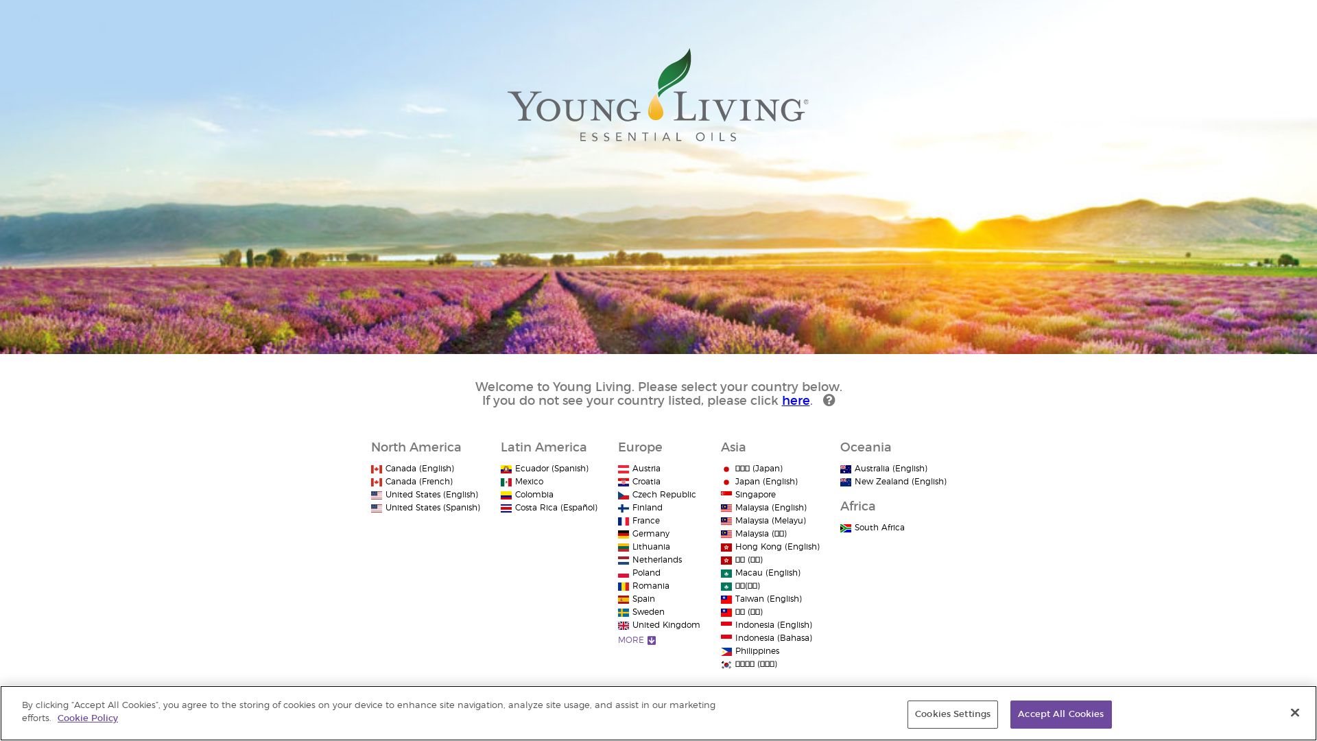État du site web youngliving.com est   EN LIGNE