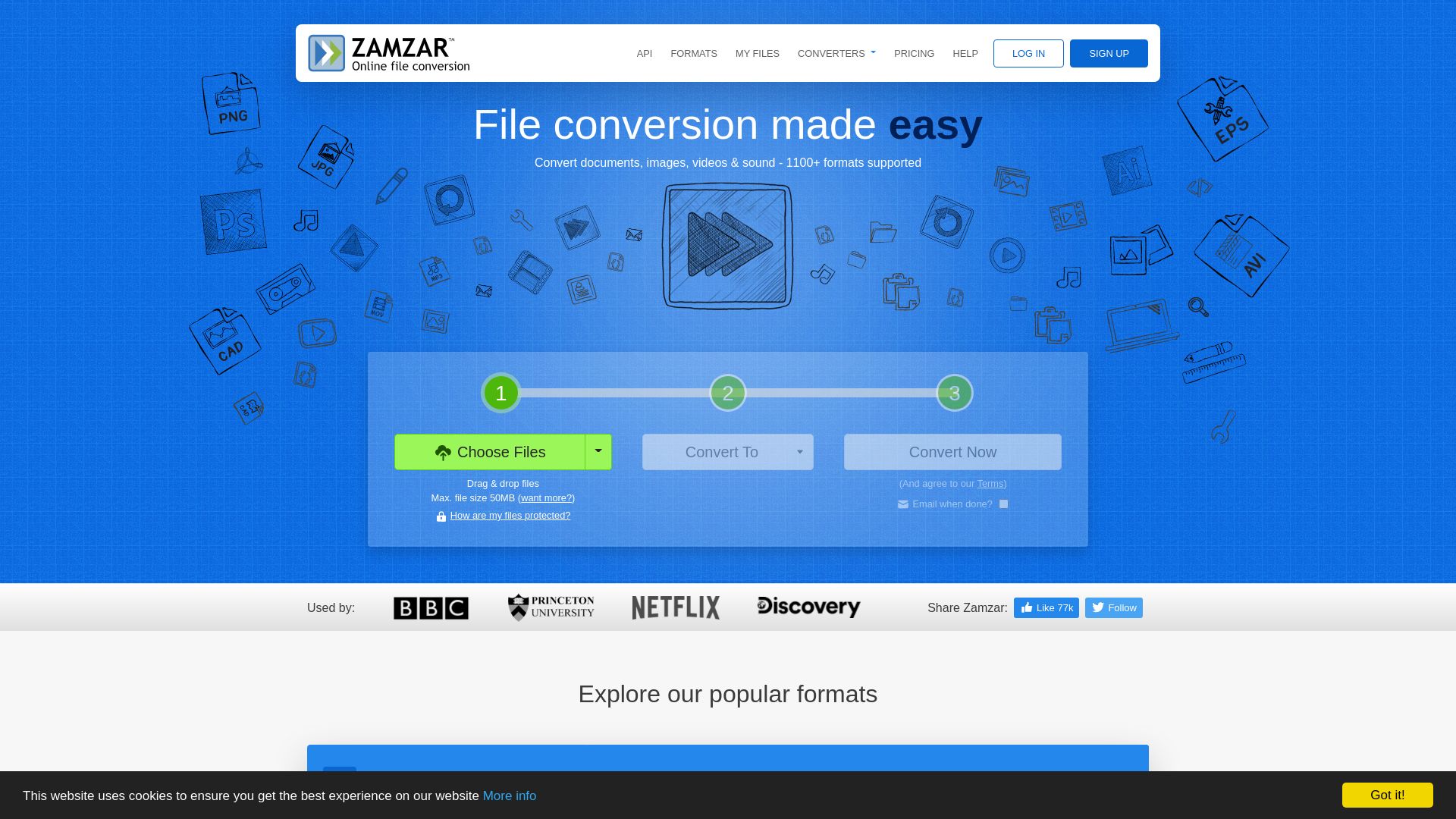 État du site web zamzar.com est   EN LIGNE